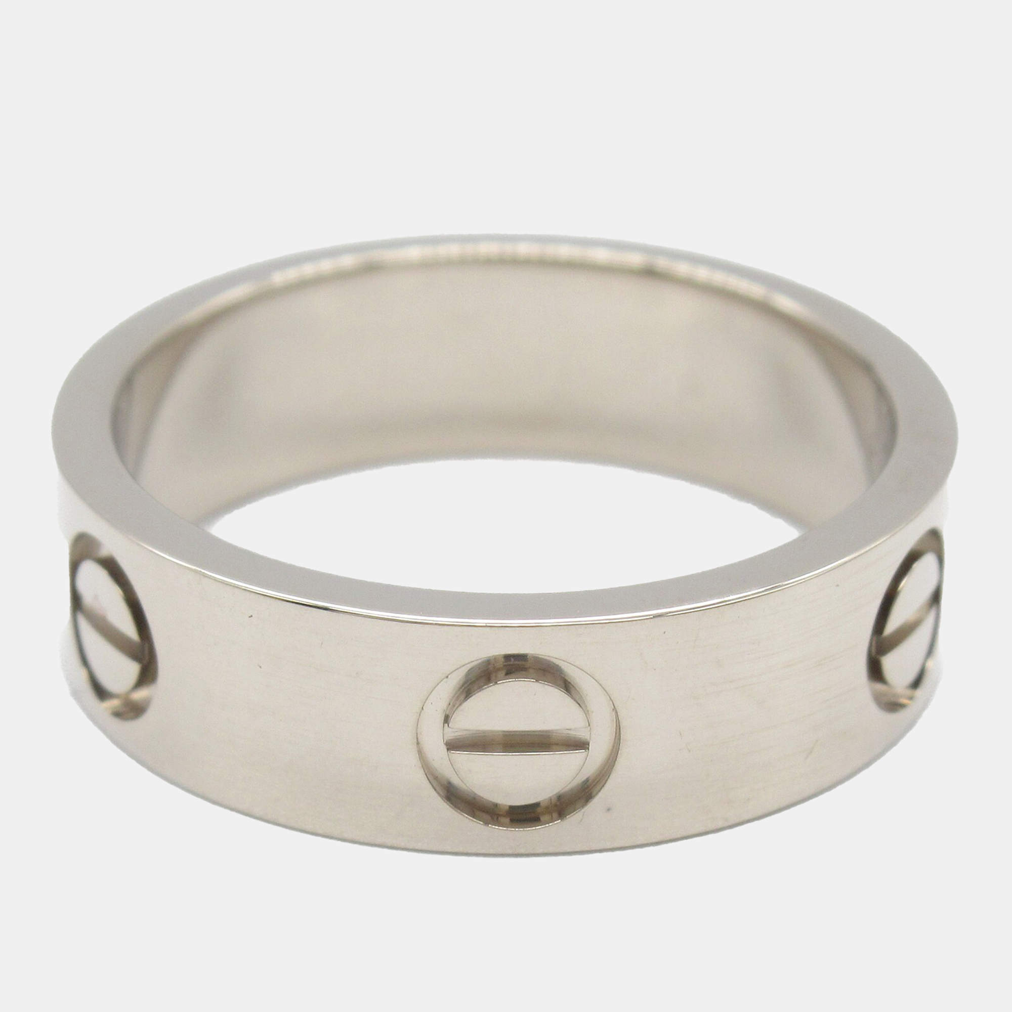 Pre Owned Cartier 18K White Gold Love Ring EU 53