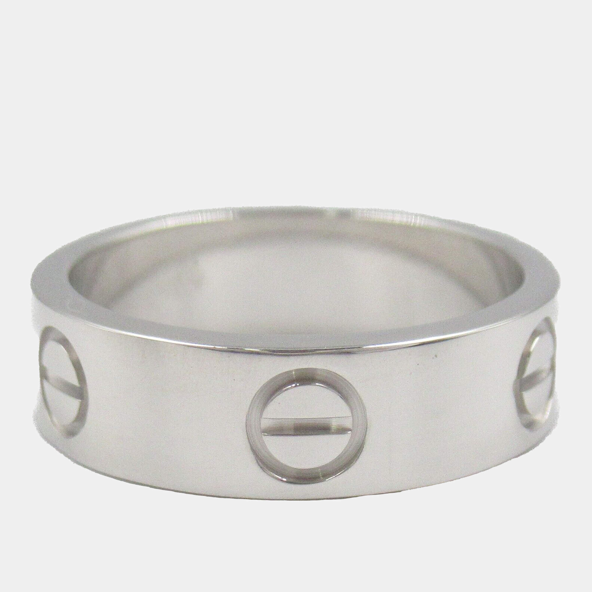 Pre Owned Cartier 18K White Gold Love Ring  EU 52