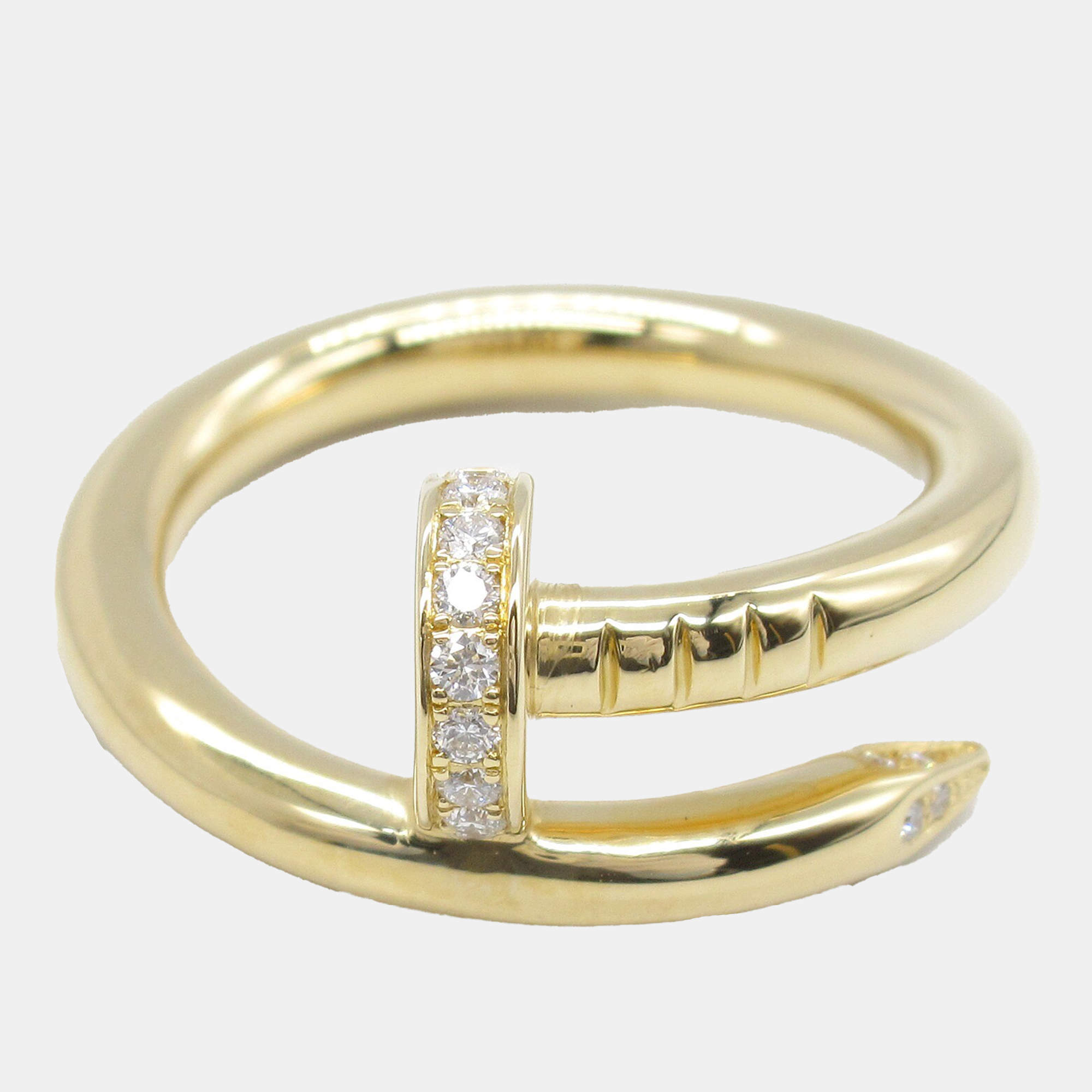 Cartier 18K Yellow Gold Diamond Juste Un Clou Ring EU 50