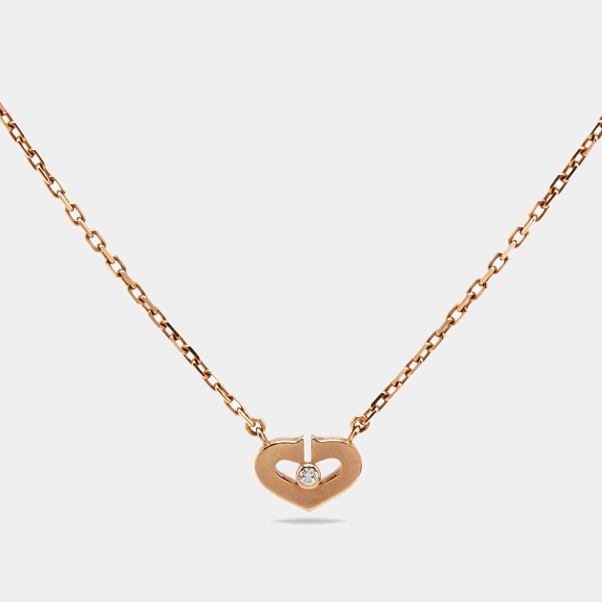 Cartier C Heart de Cartier Diamond 18k Rose Gold Necklace