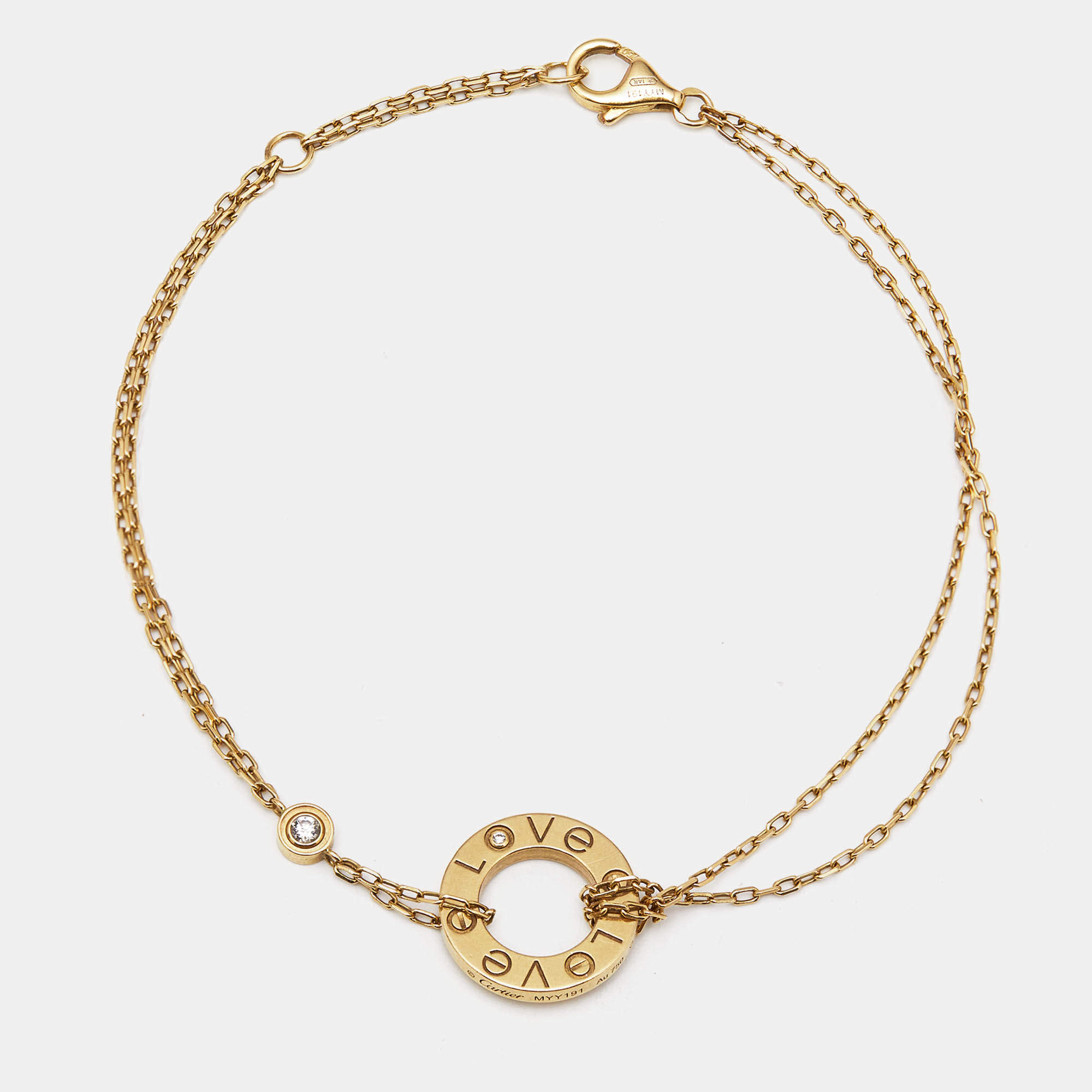 مملوكة مسبقًا Cartier Love Diamond 18k Yellow Gold Bracelet