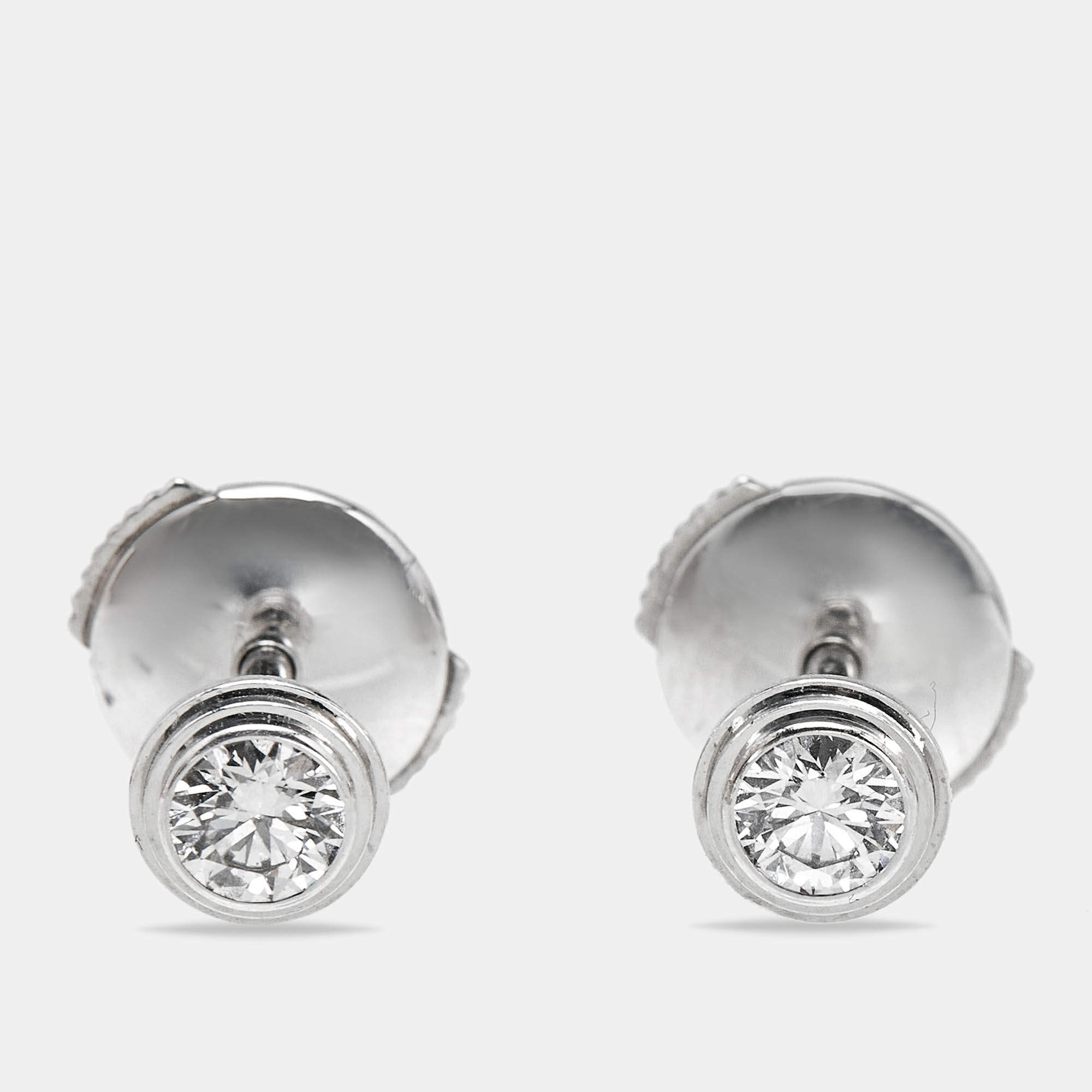 Cartier d'Amour Diamonds 18k White Gold Medium Model Stud Earrings