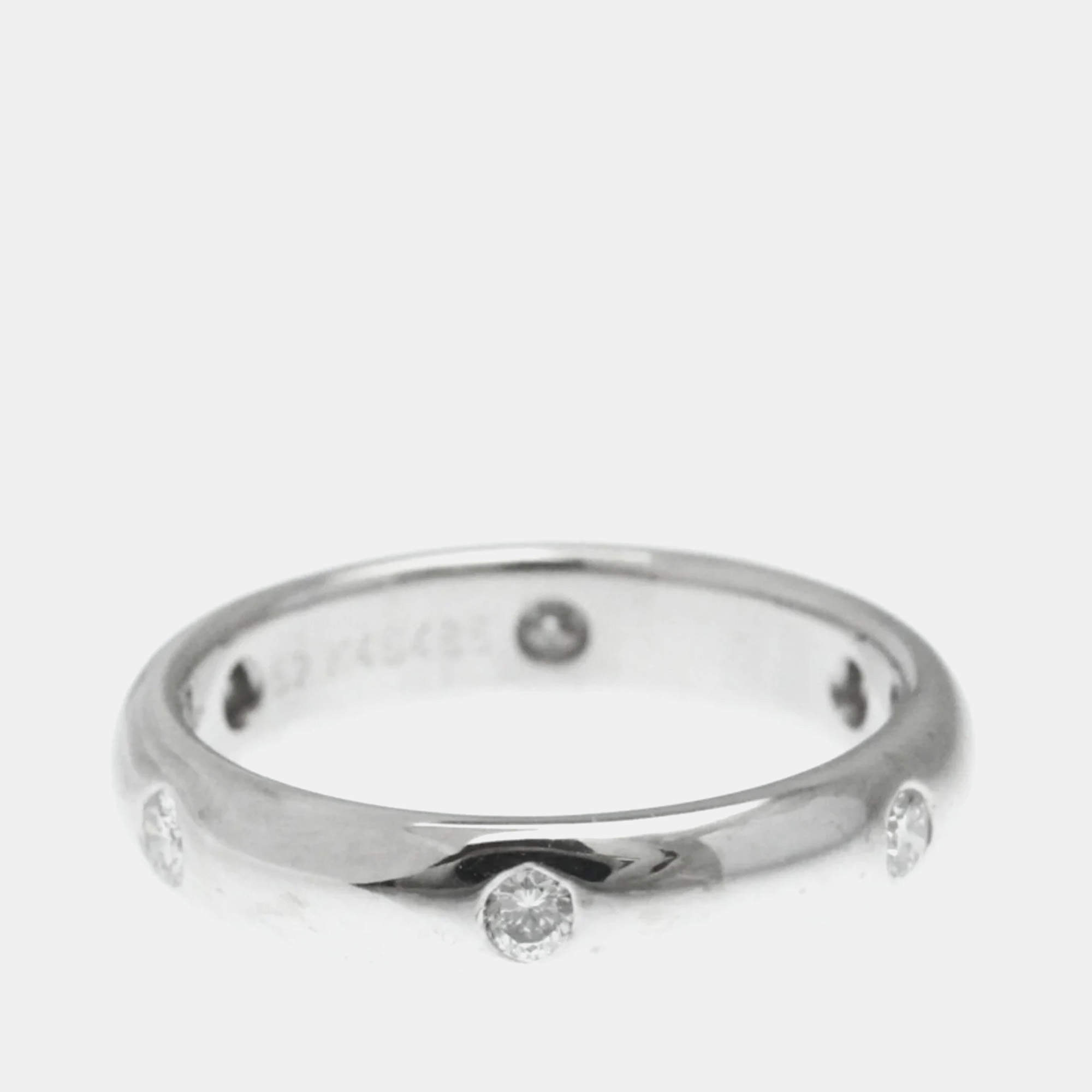 Cartier 18K White Gold Stella Diamond Ring EU 52