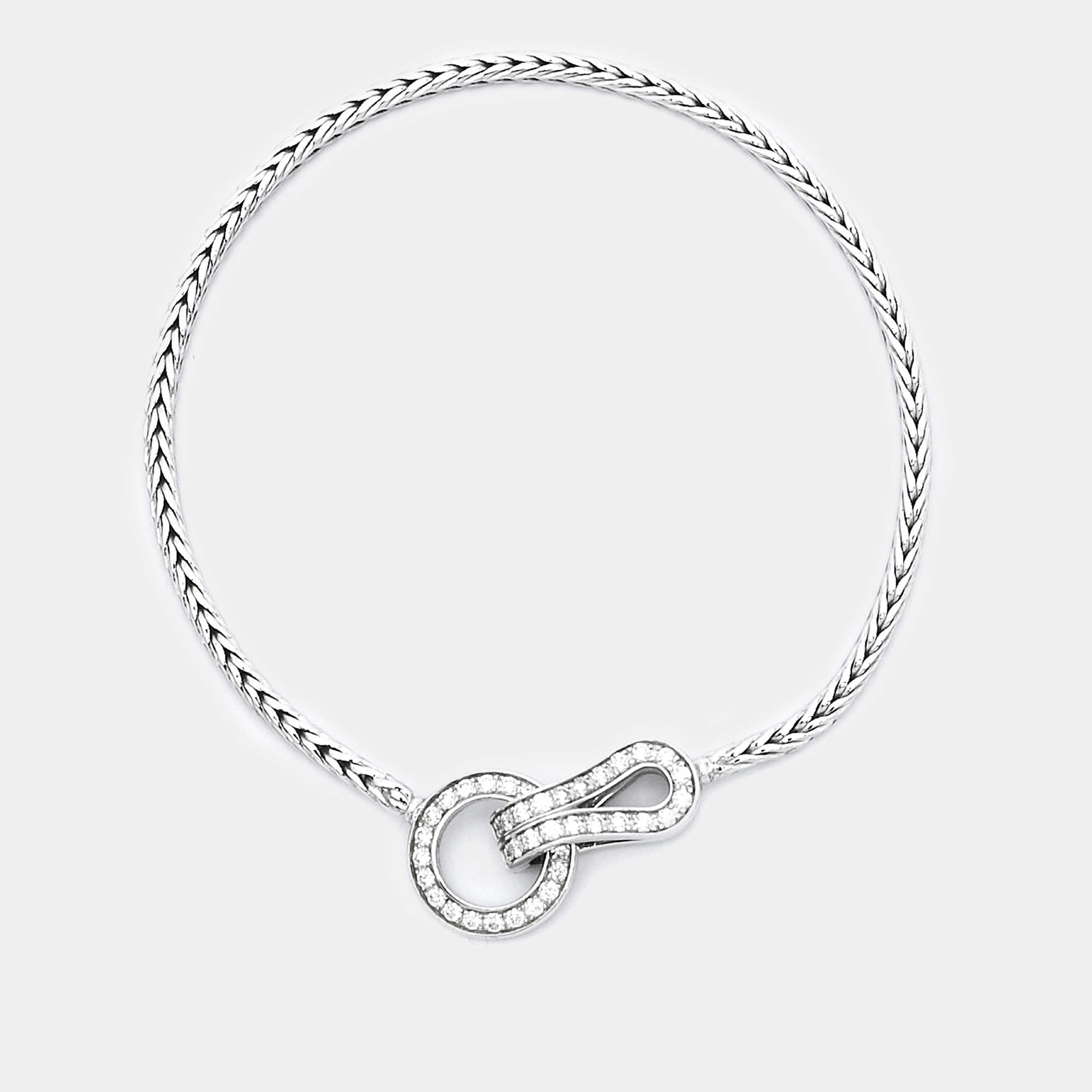 Cartier Agrafe Diamond 18K White Gold Bracelet