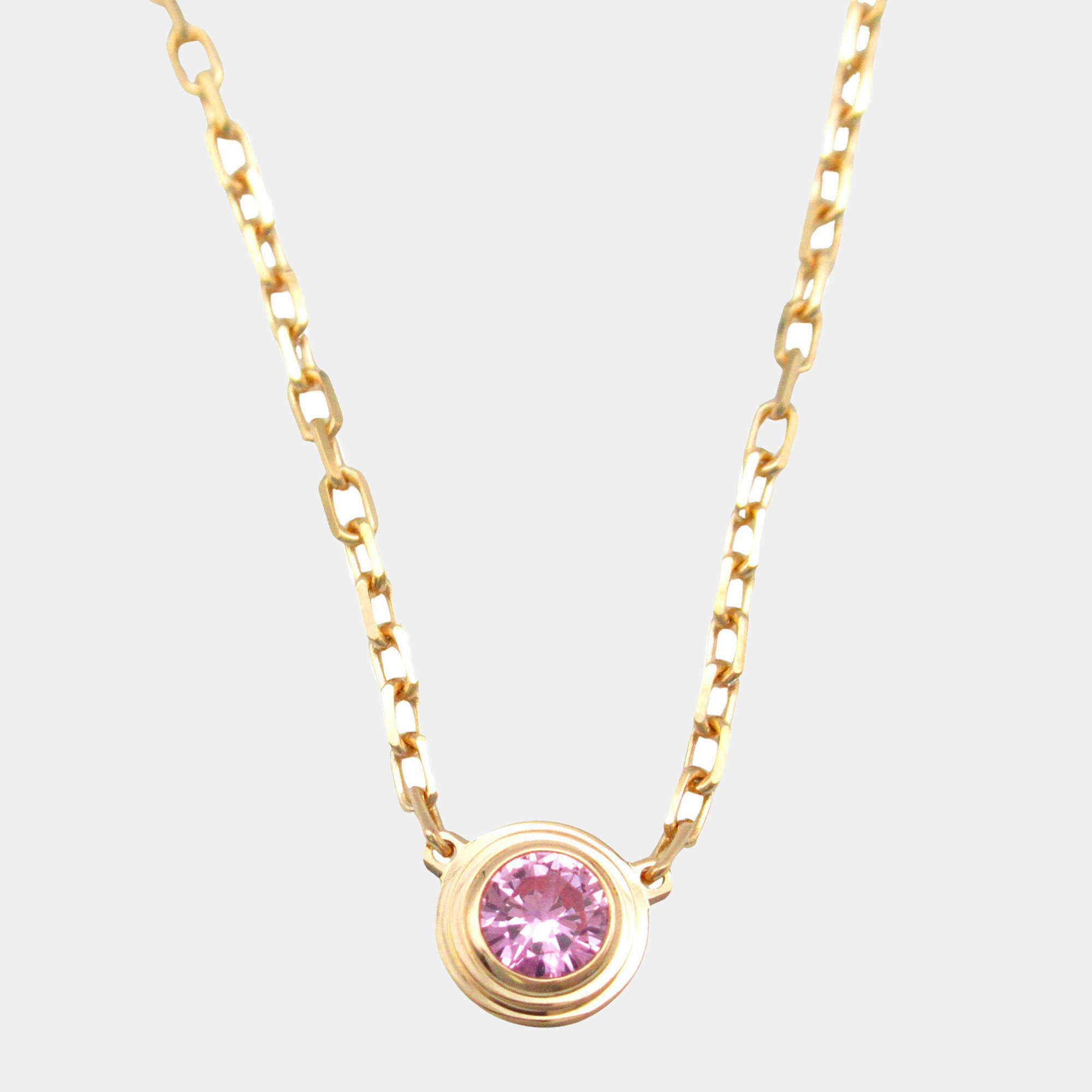 Cartier 18K Rose Gold D'Amour Pink Sapphire Necklace 