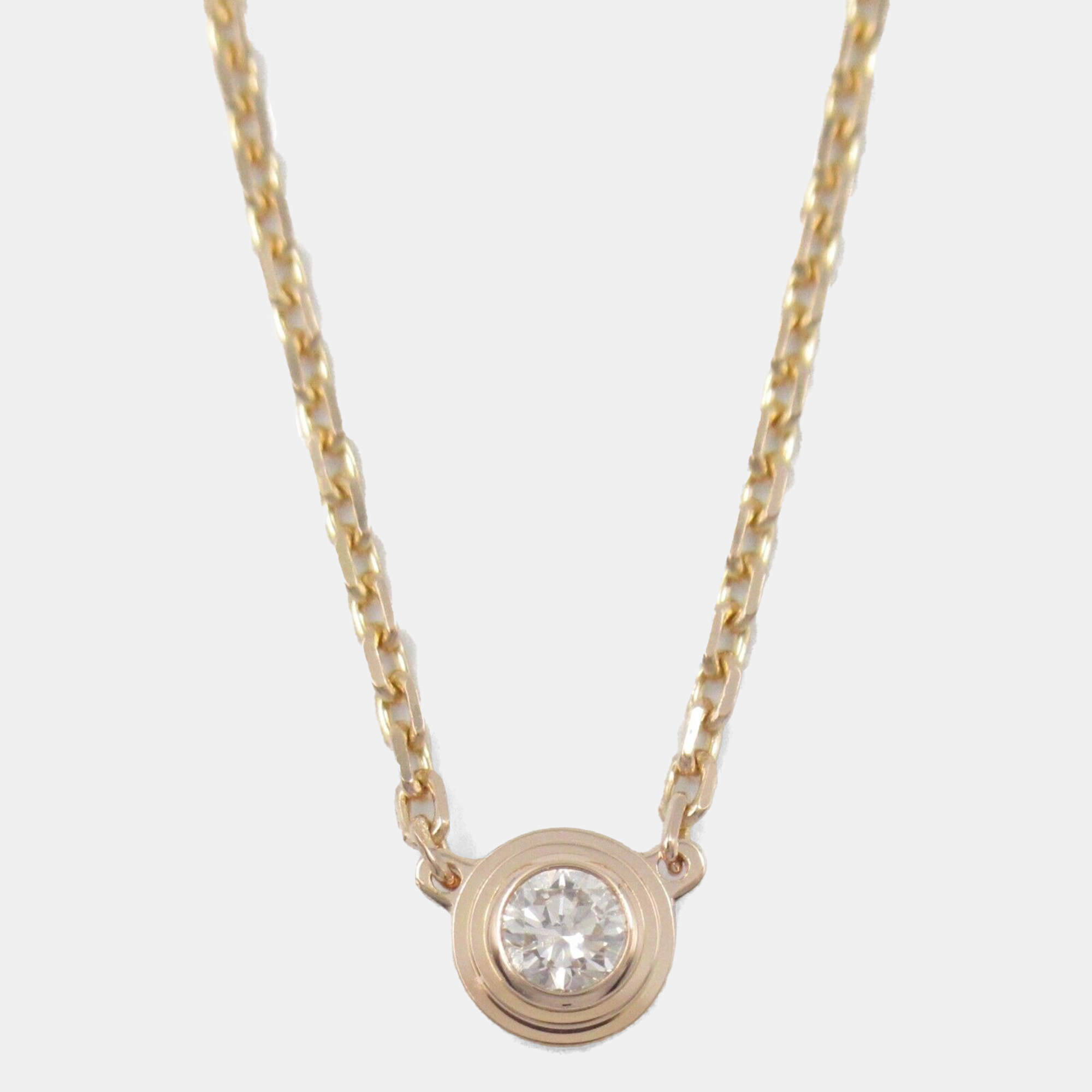 Cartier 18K Pink Gold Xs Diamond D'Amour Necklace 