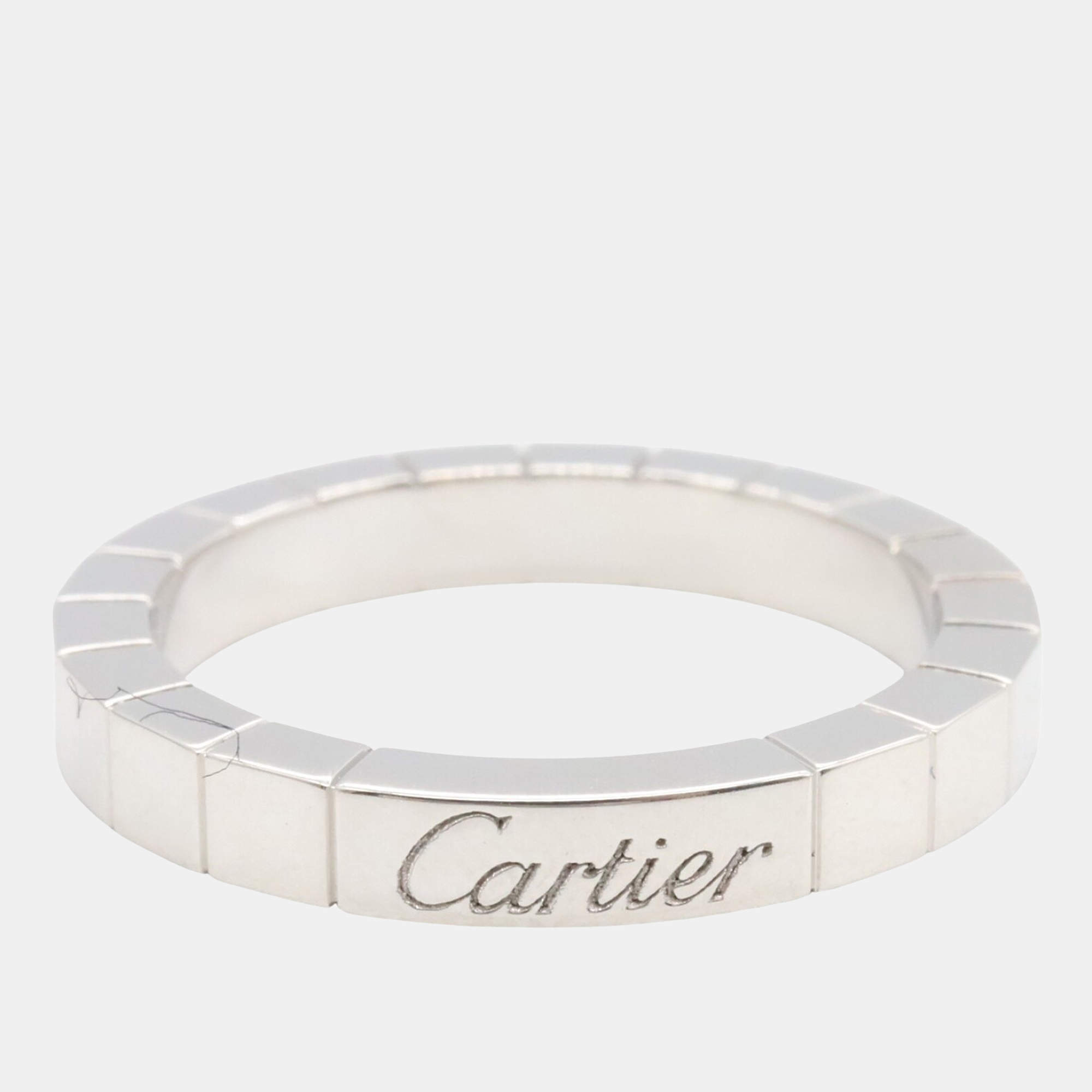 Cartier 18K White Gold Lanieres Band Ring EU 54
