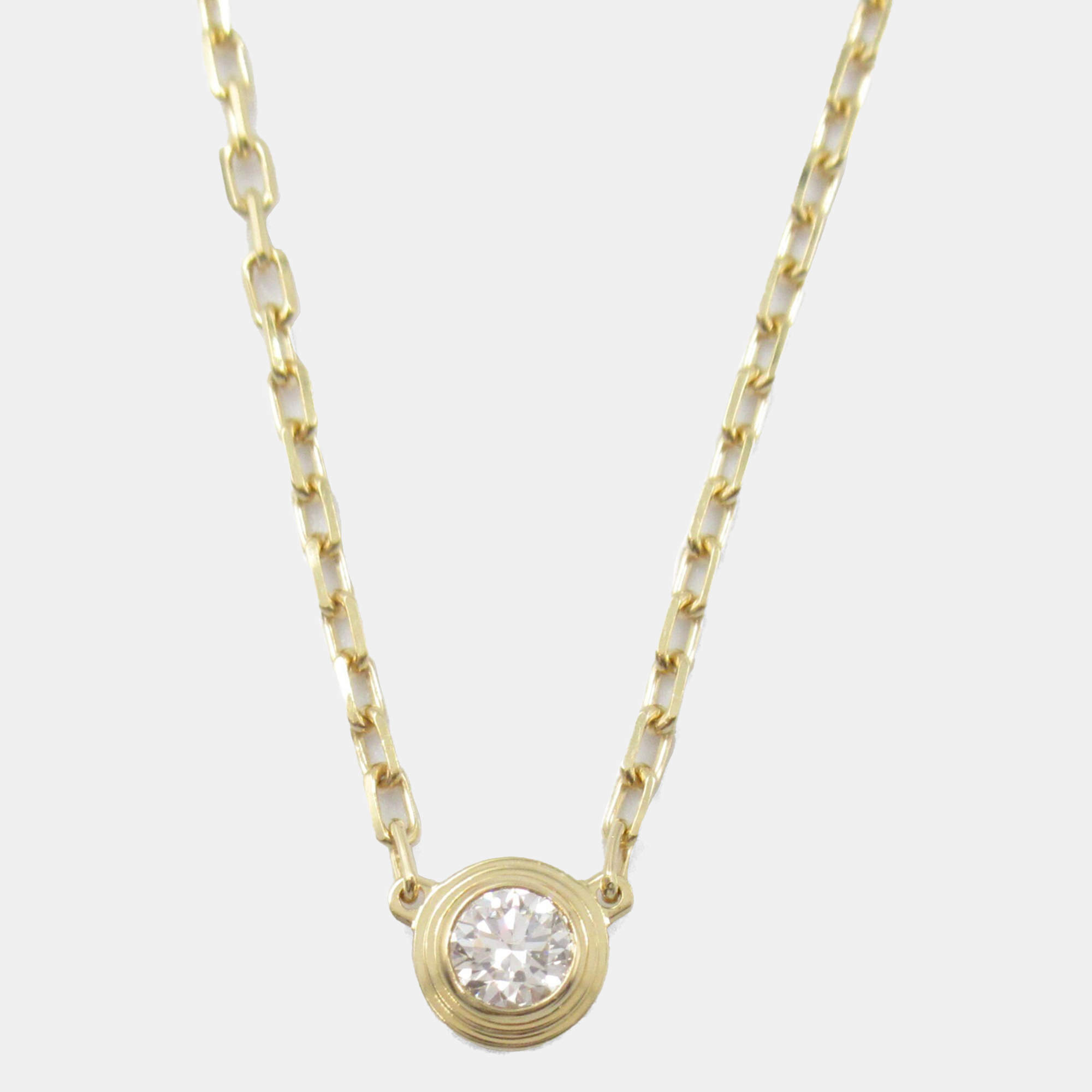 Cartier 18K Yellow Gold D'Amour Diamond Necklace Pendant 