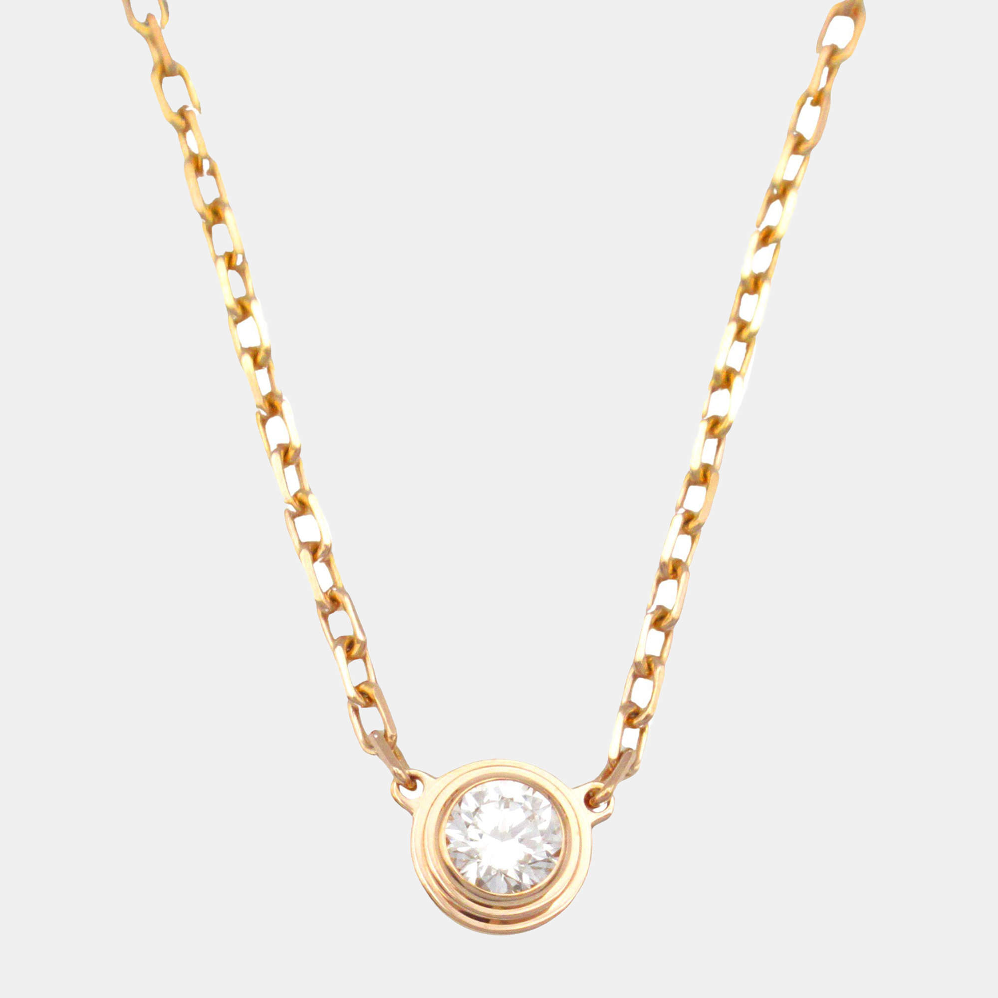Cartier 18K Rose Gold Diamond Sapphire D'Amour Necklace