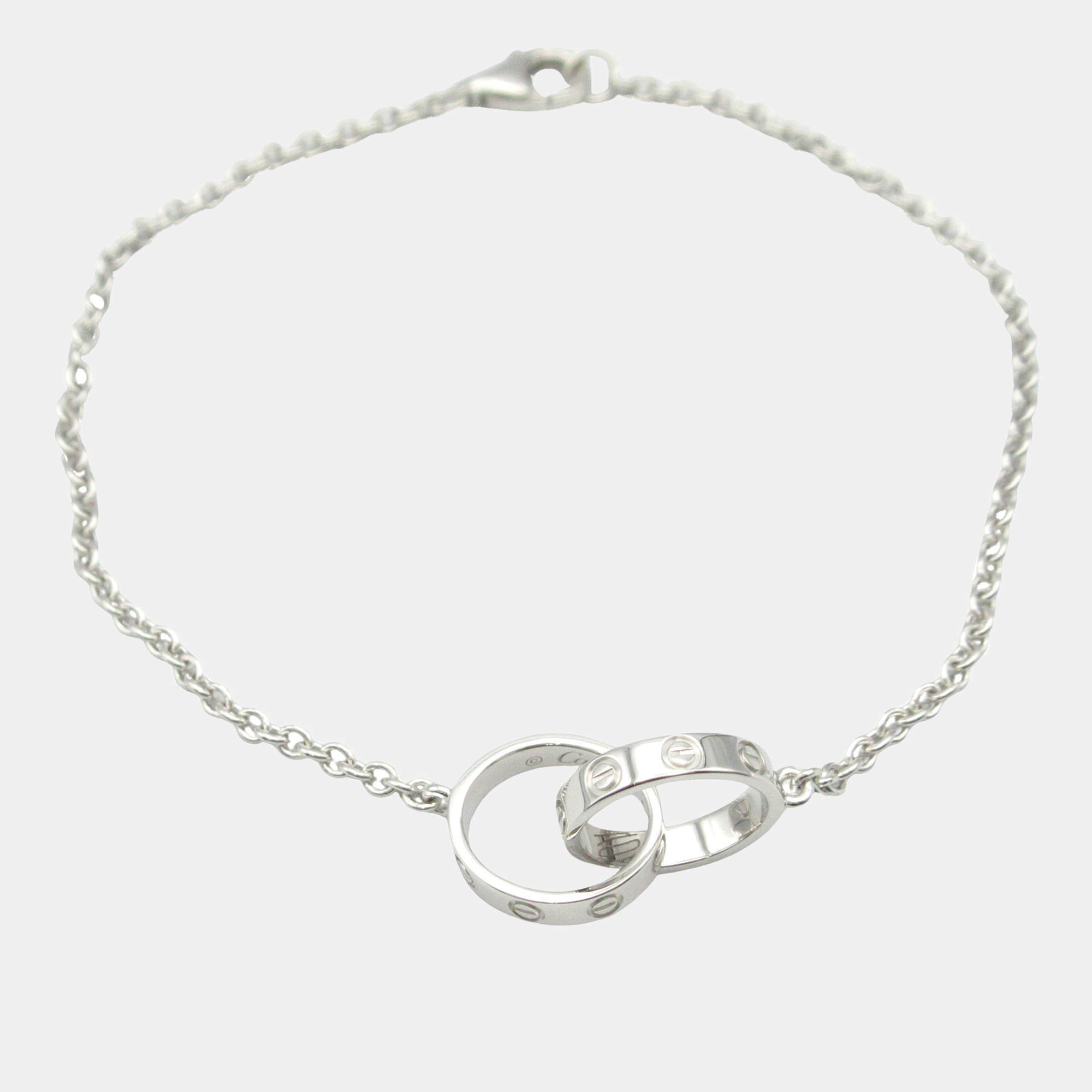 Cartier 18K White Gold Love Interlocking Loop Bracelet