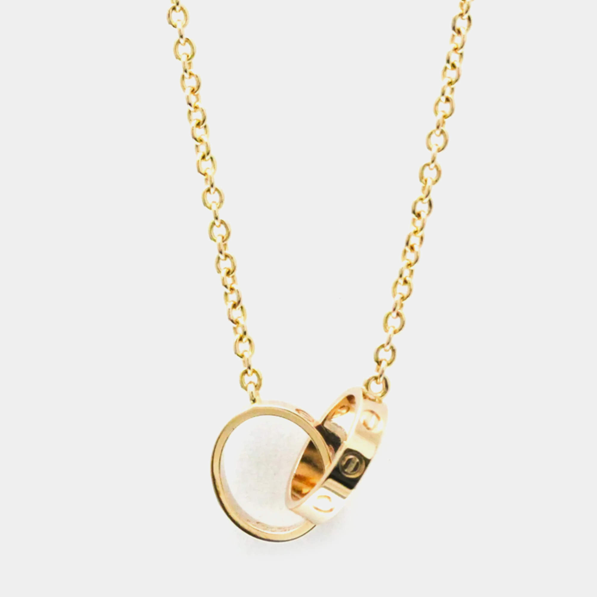 مملوكة مسبقًا Cartier 18K Pink Gold Baby Love Necklace