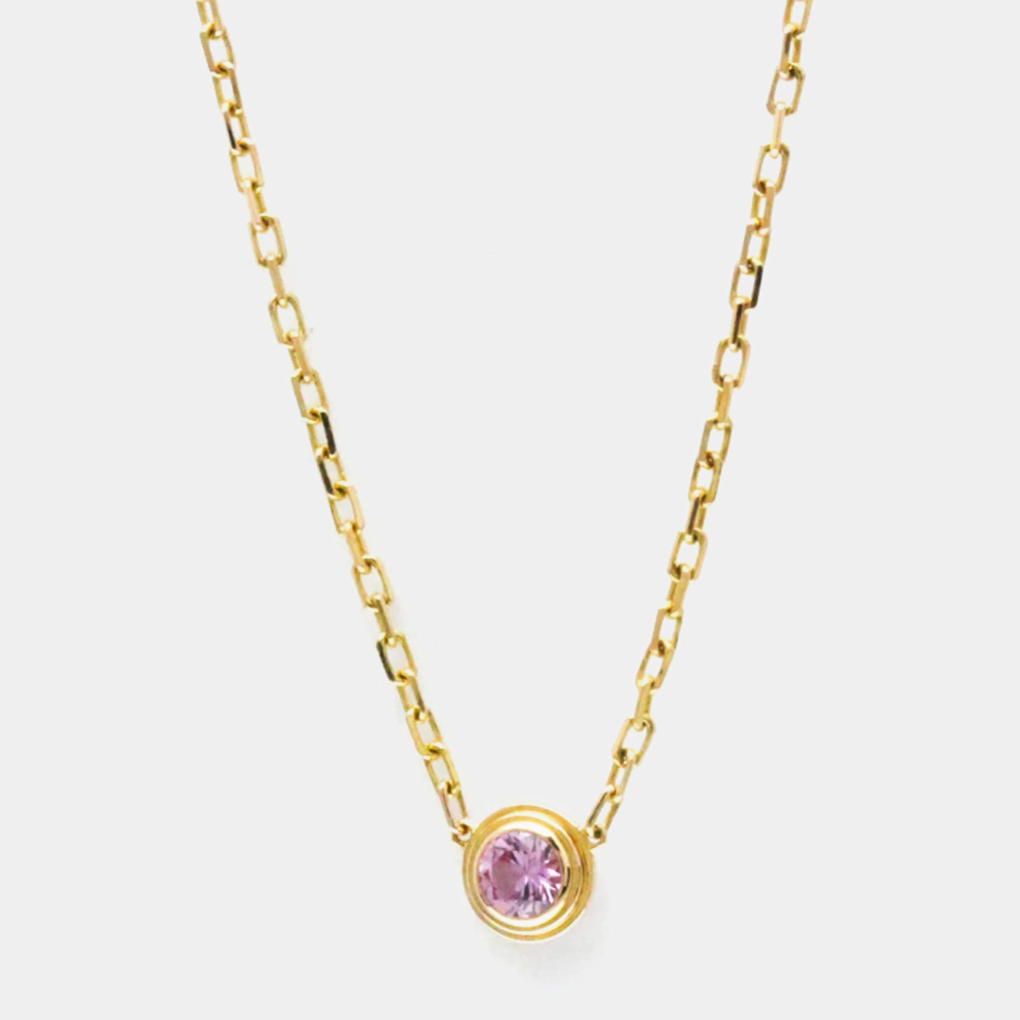 Cartier 18K Pink Gold Pink Sapphire D'Amour Necklace 