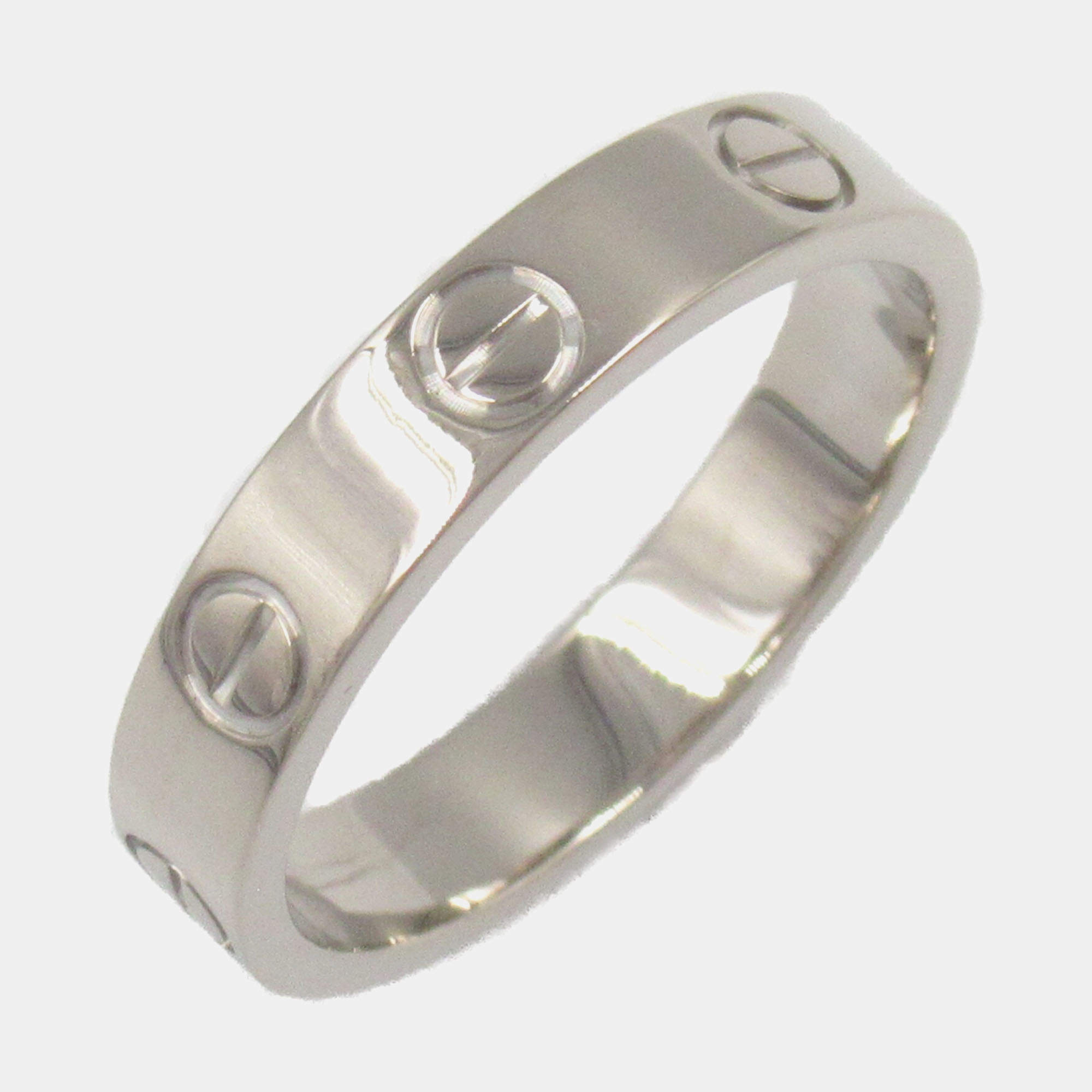 Cartier 18K White Gold Love Band Ring EU 51