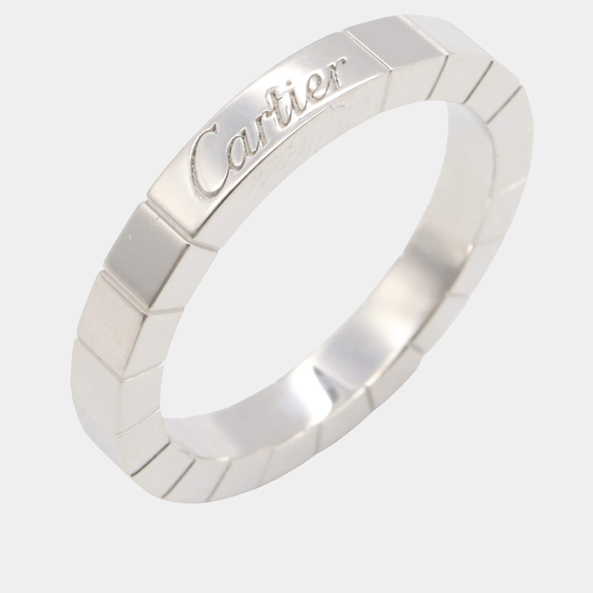 Cartier 18K White Gold Laniere Ring  EU 54