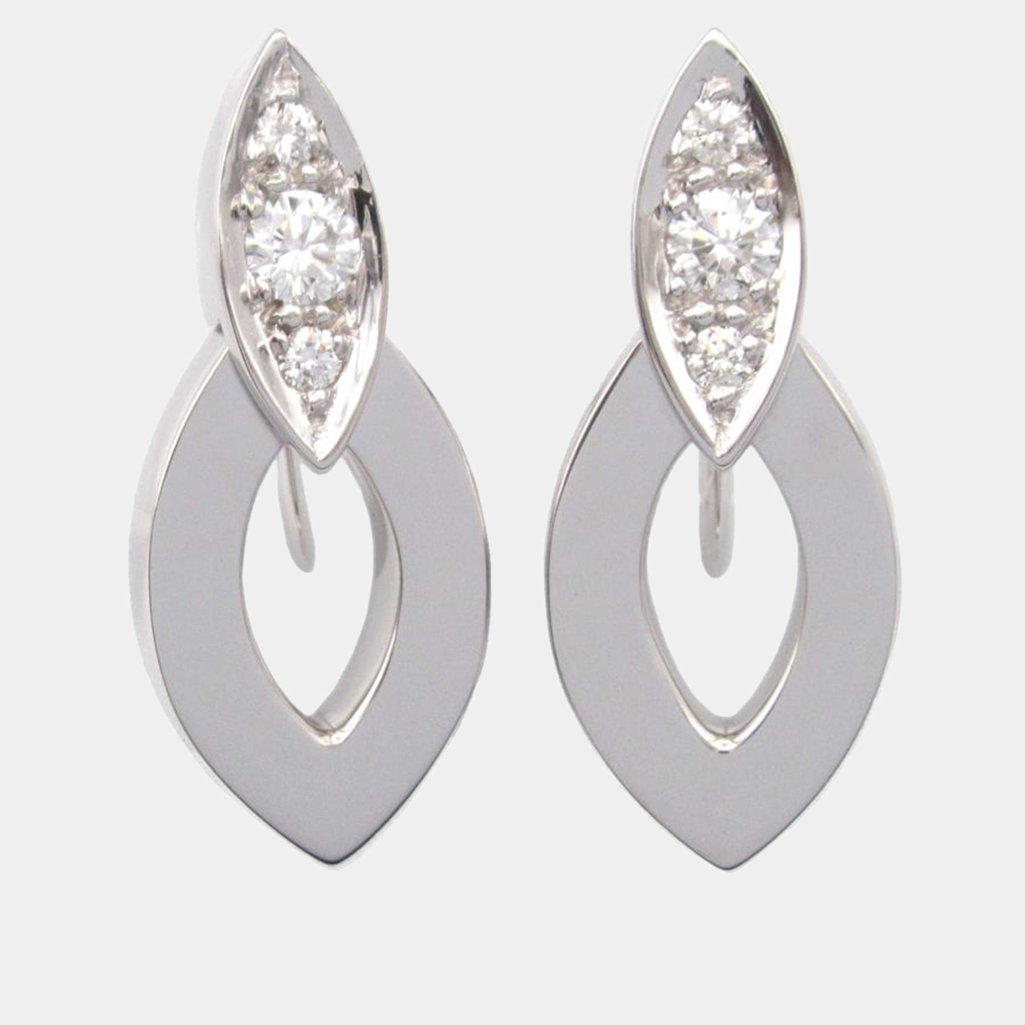 Cartier 18K White Gold Diadea Diamond Earrings