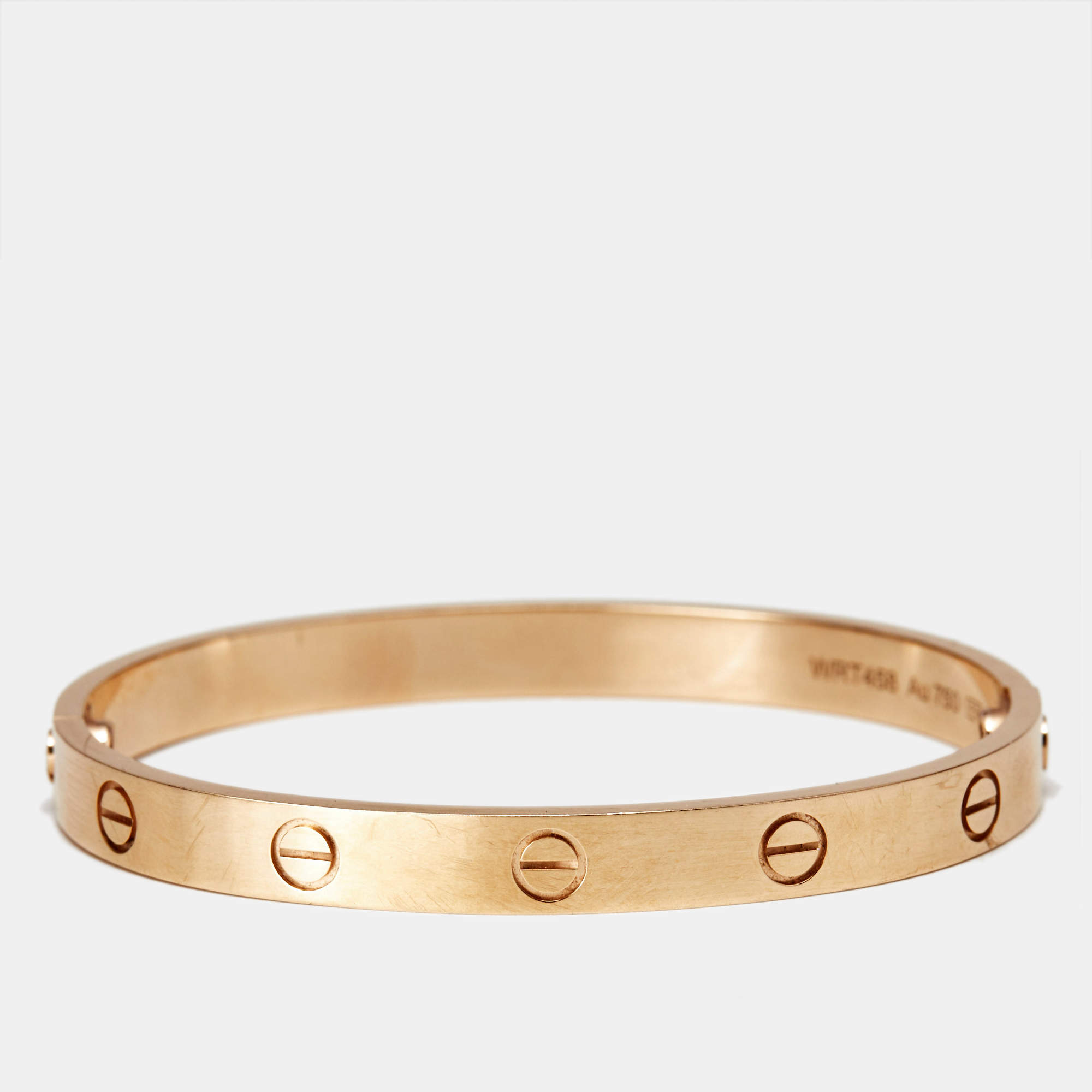 Pre Owned Cartier Love 18k Rose Gold Classic Model Bracelet 17