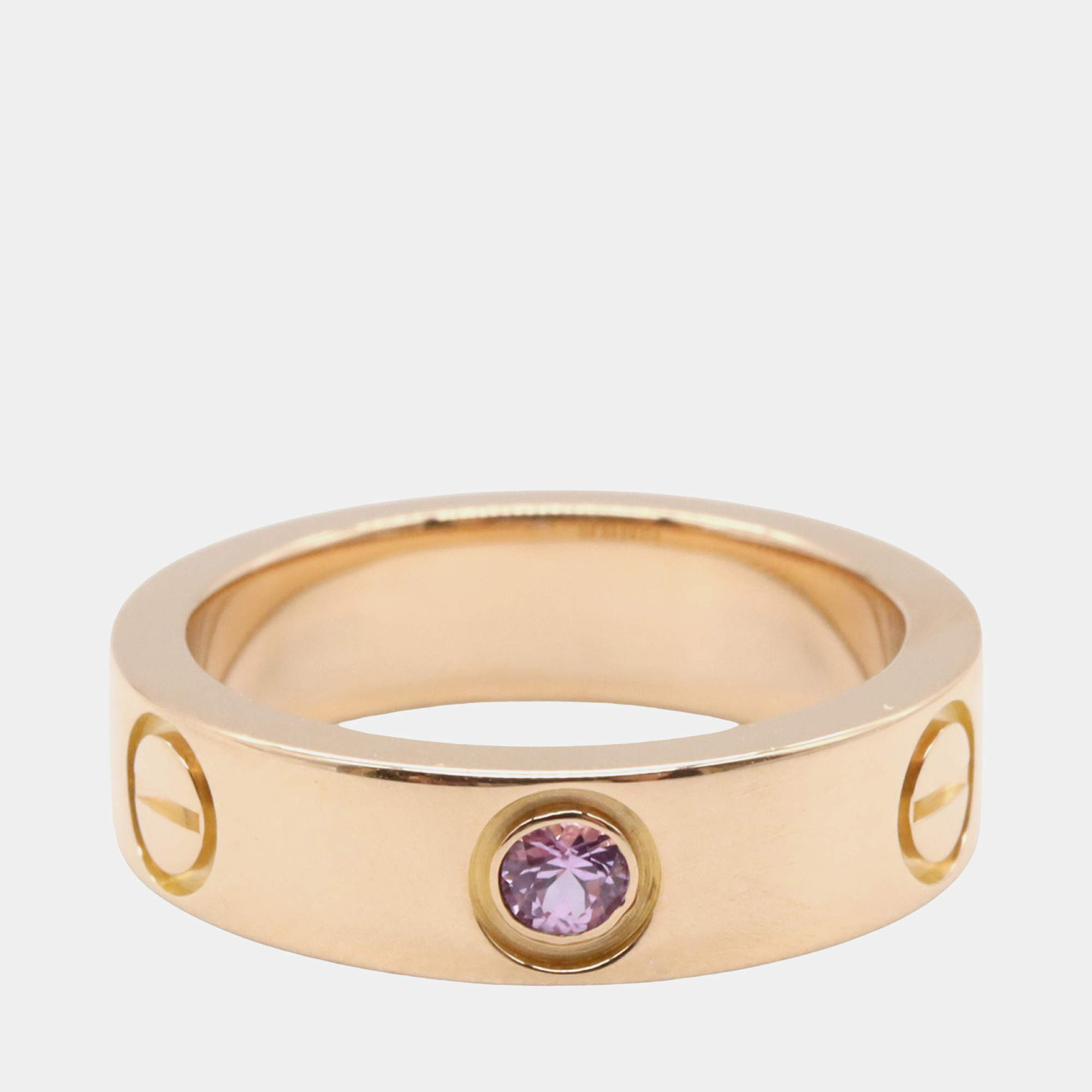 18K Rose Gold and Pink Sapphire Classic Love Ring