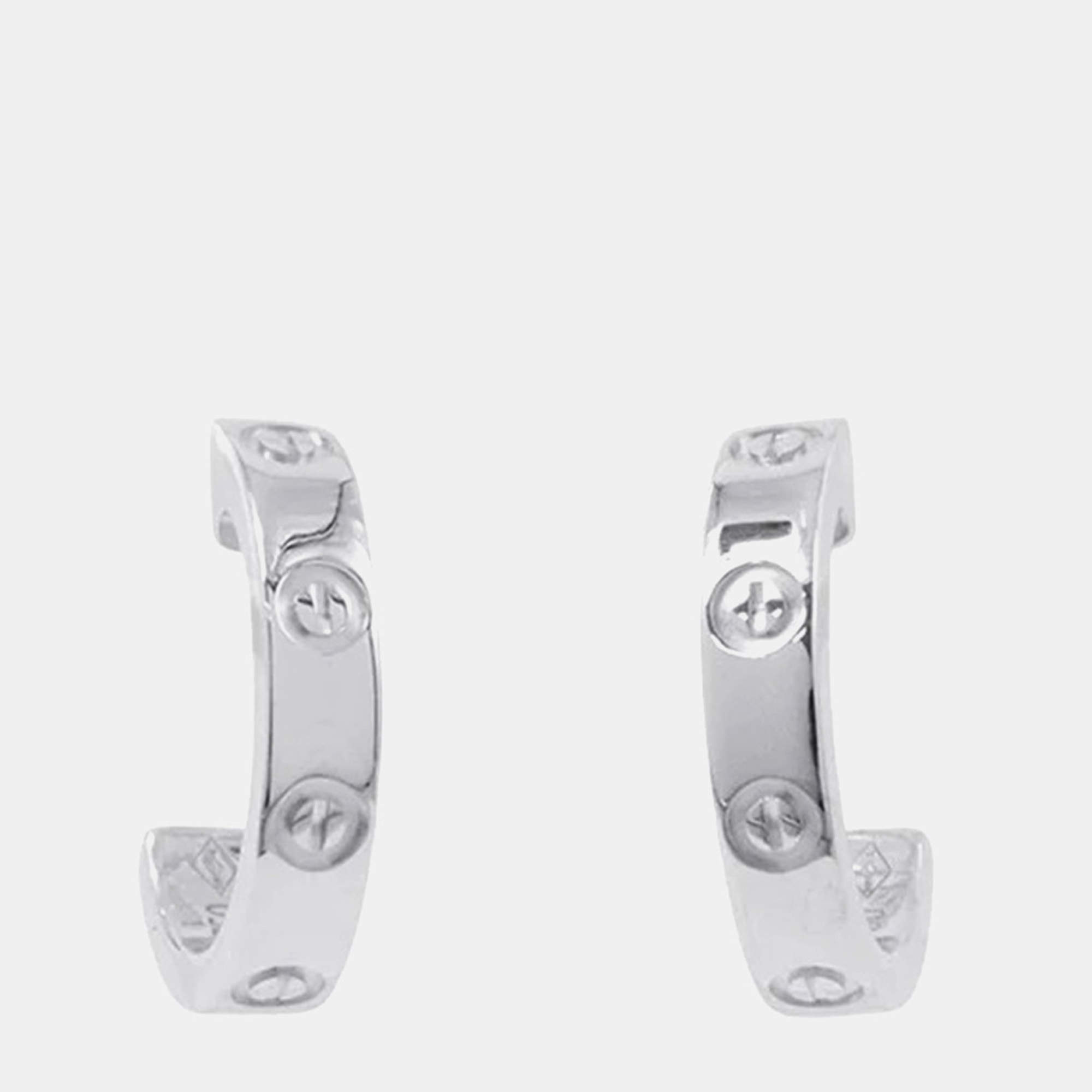 Cartier Love 18K White Gold Women Hoop Earrings