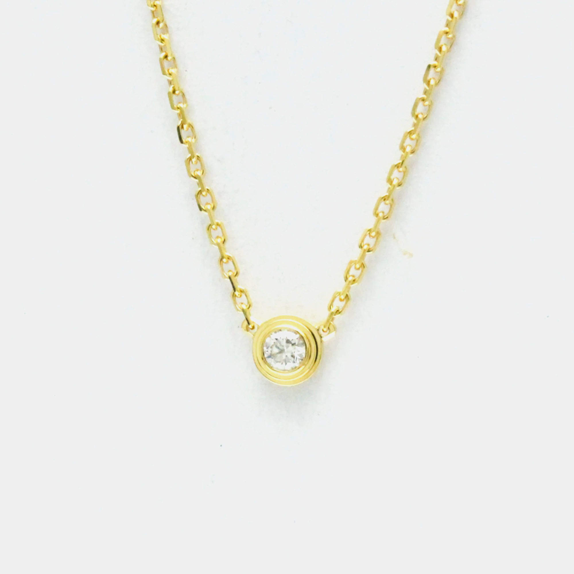 Pre Owned Cartier 18K Yellow Gold Diamond D'Amour Pendant Necklace