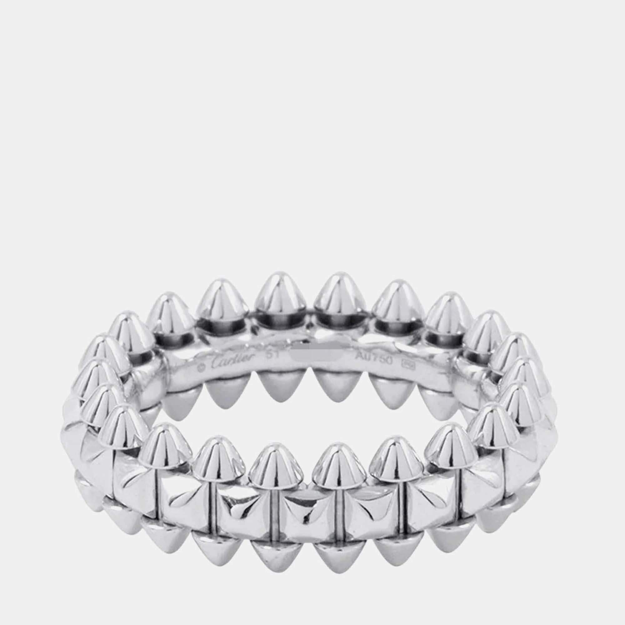Cartier Crash De Cartier 18K White Gold Ring SM EU 51 