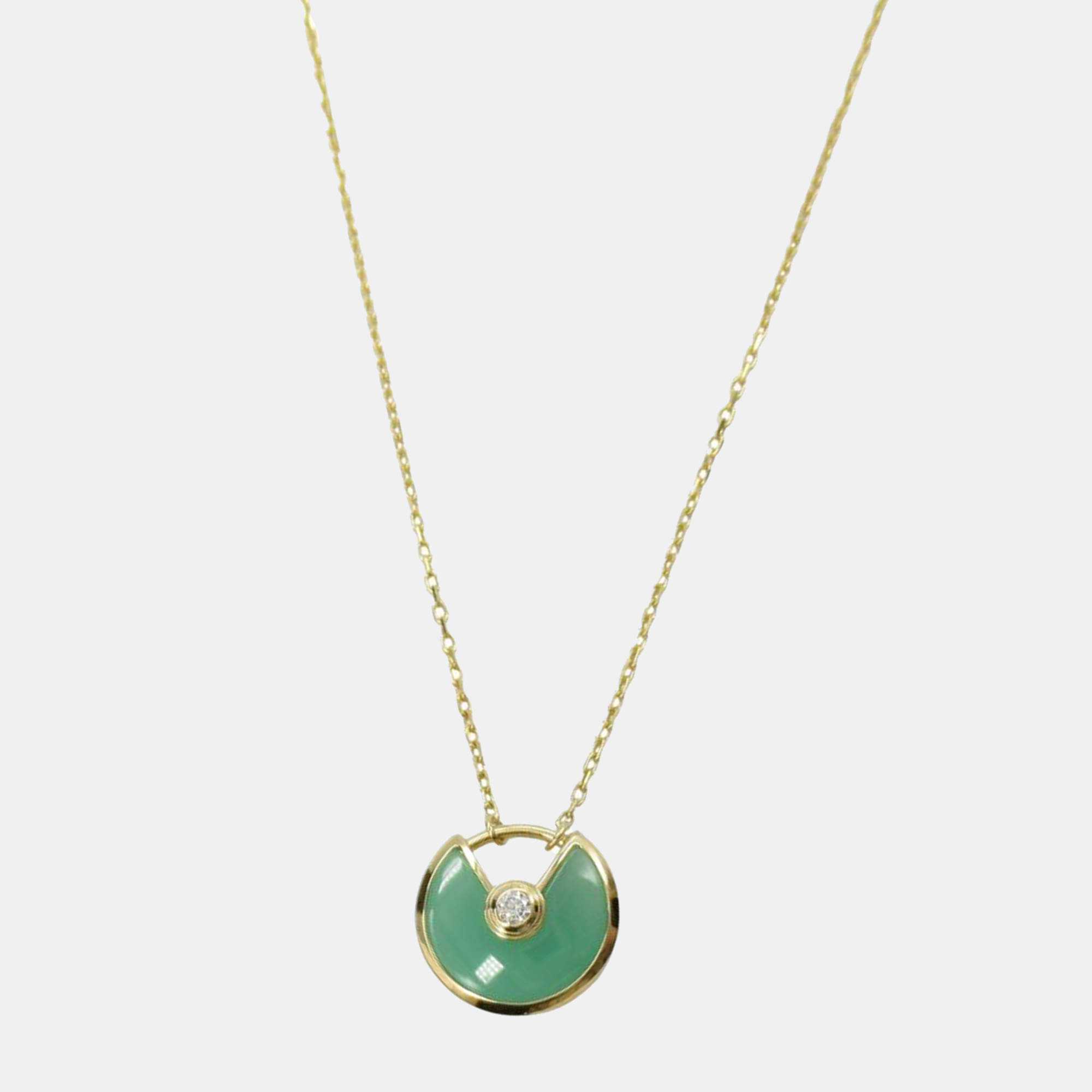 Pre Owned Cartier Amulette De Cartier 18K Yellow Gold, Diamond Pendant Necklace