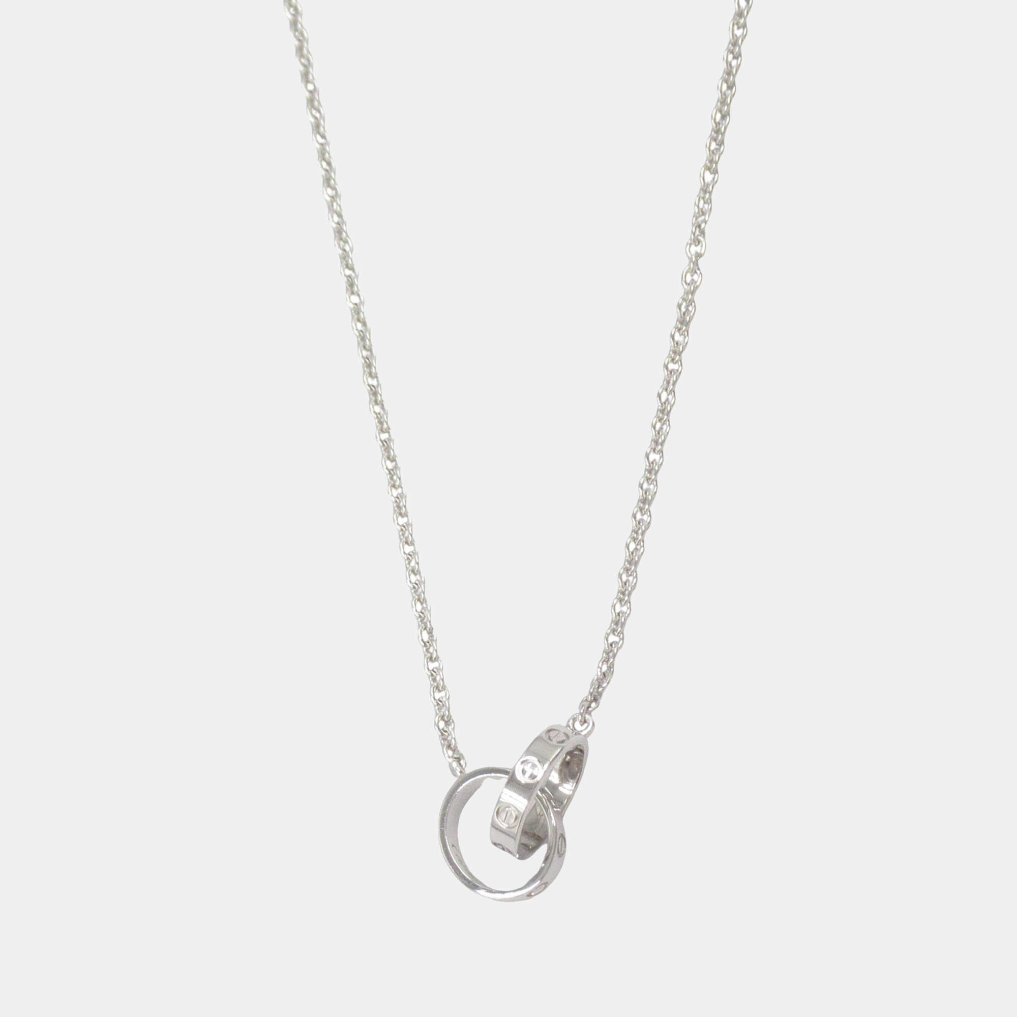 Pre Owned Cartier Love 18K White Gold Pendant Necklace