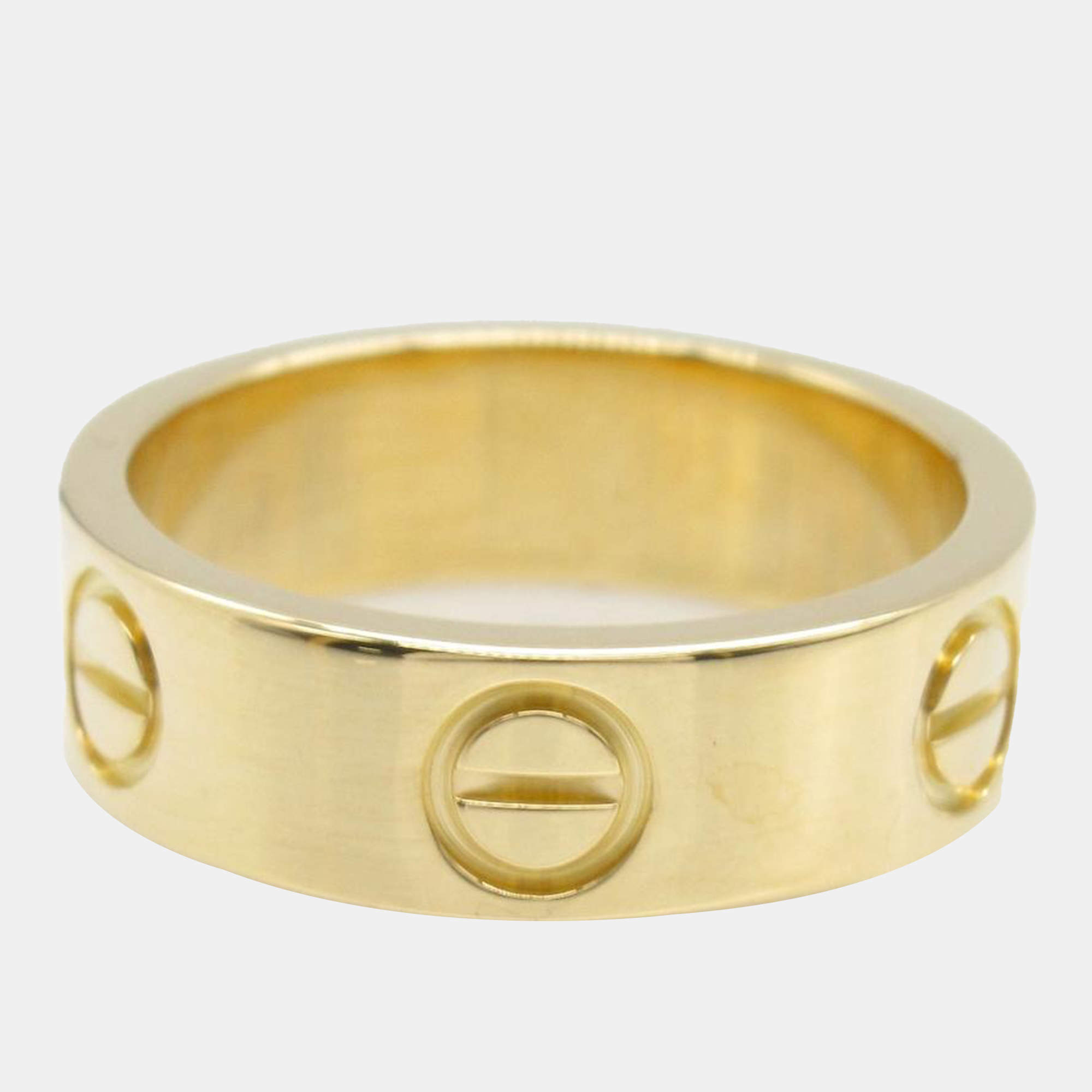 Pre Owned Cartier Love 18K Yellow Gold Band Ring EU 48