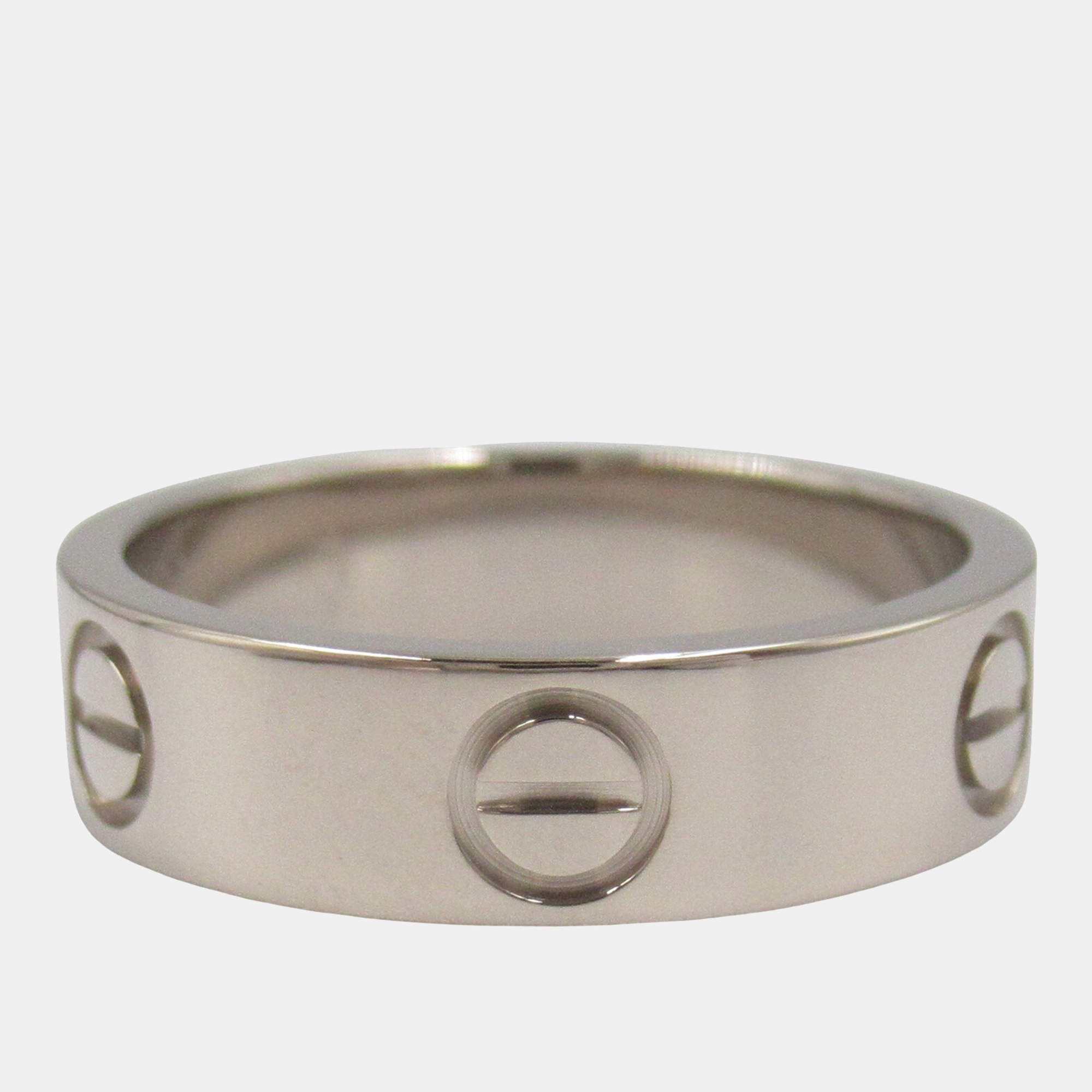 Pre Owned Cartier Love 18K White Gold Love Band Ring EU 53