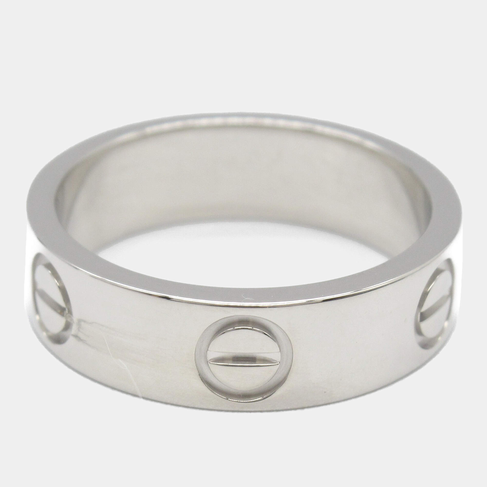 Pre Owned Cartier Love 18K White Gold Love Band Ring EU 51