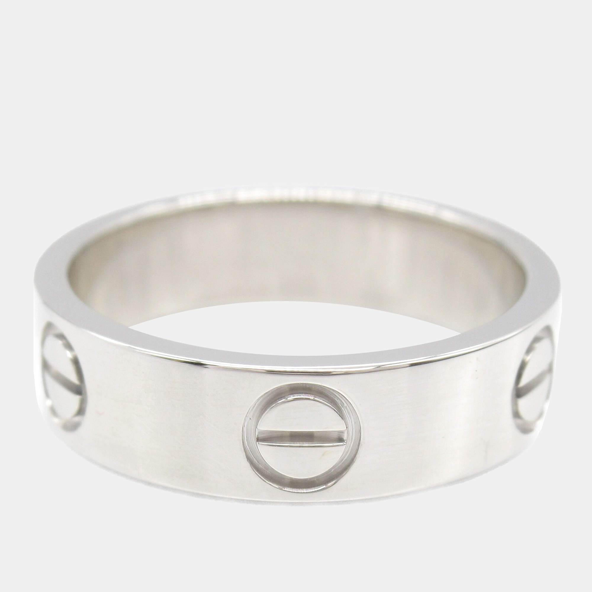 Pre Owned Cartier Love 18K White Gold Love Band Ring EU 55