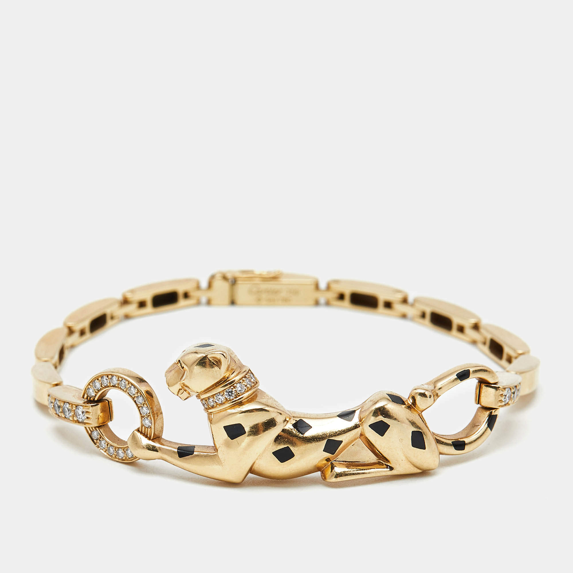 Cartier Panthere De Cartier Multi Gemstone 18k Yellow Gold Bracelet