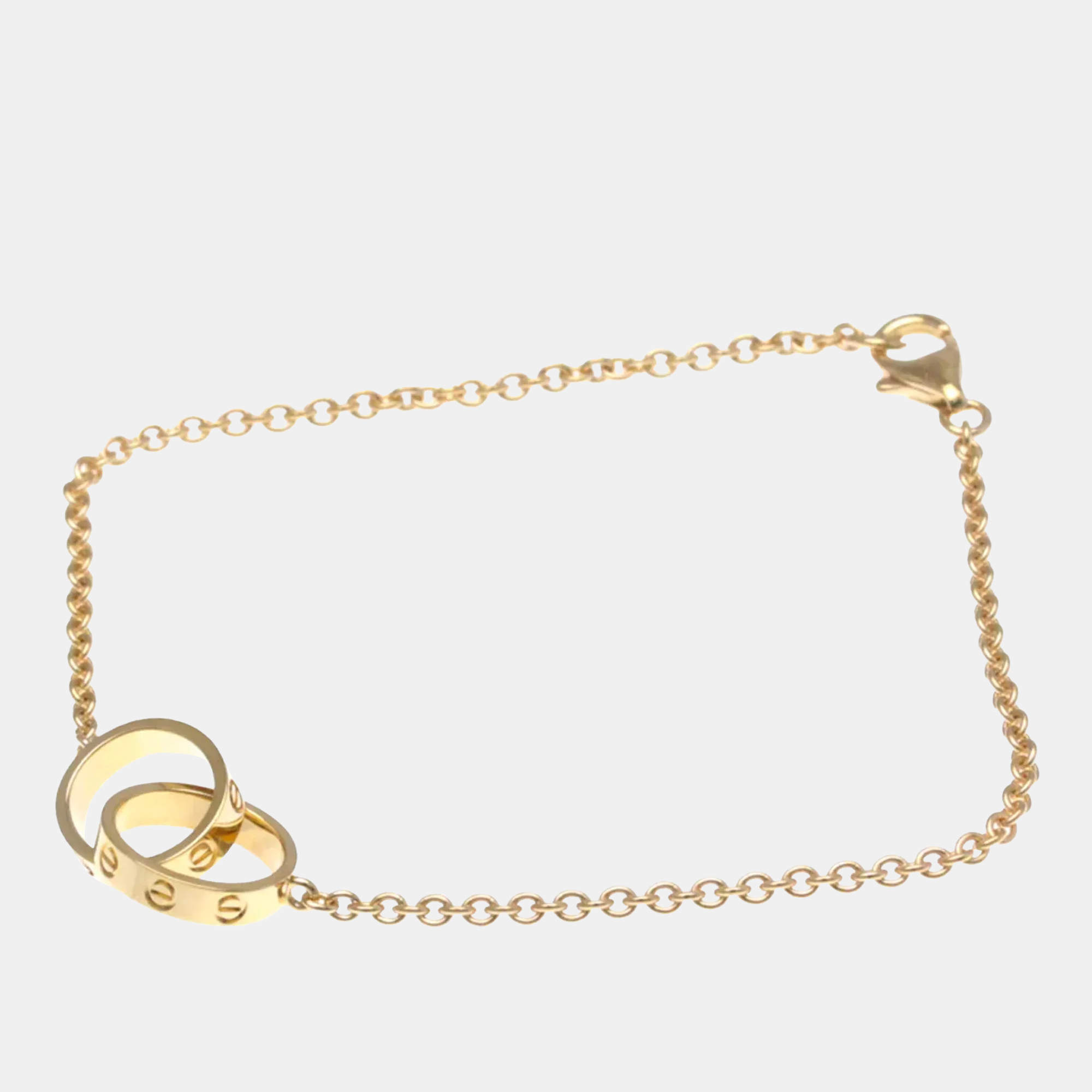Pre Owned Cartier Love Interlocking 18K Yellow Gold Bracelet 