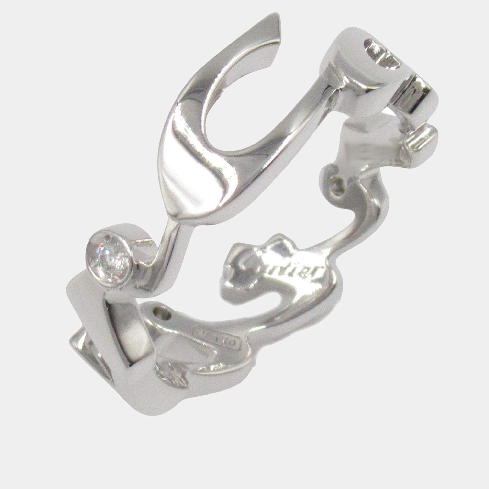 Pre Owned خاتم كارتييه سيجنيتشر ألماس ذهب أبيض عيار 18 مقاس 51