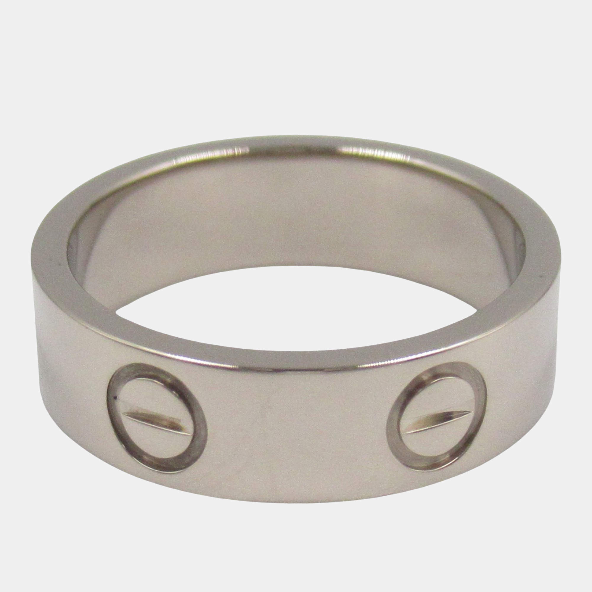 Pre Owned Cartier Love 18K White Gold Band Ring EU 51