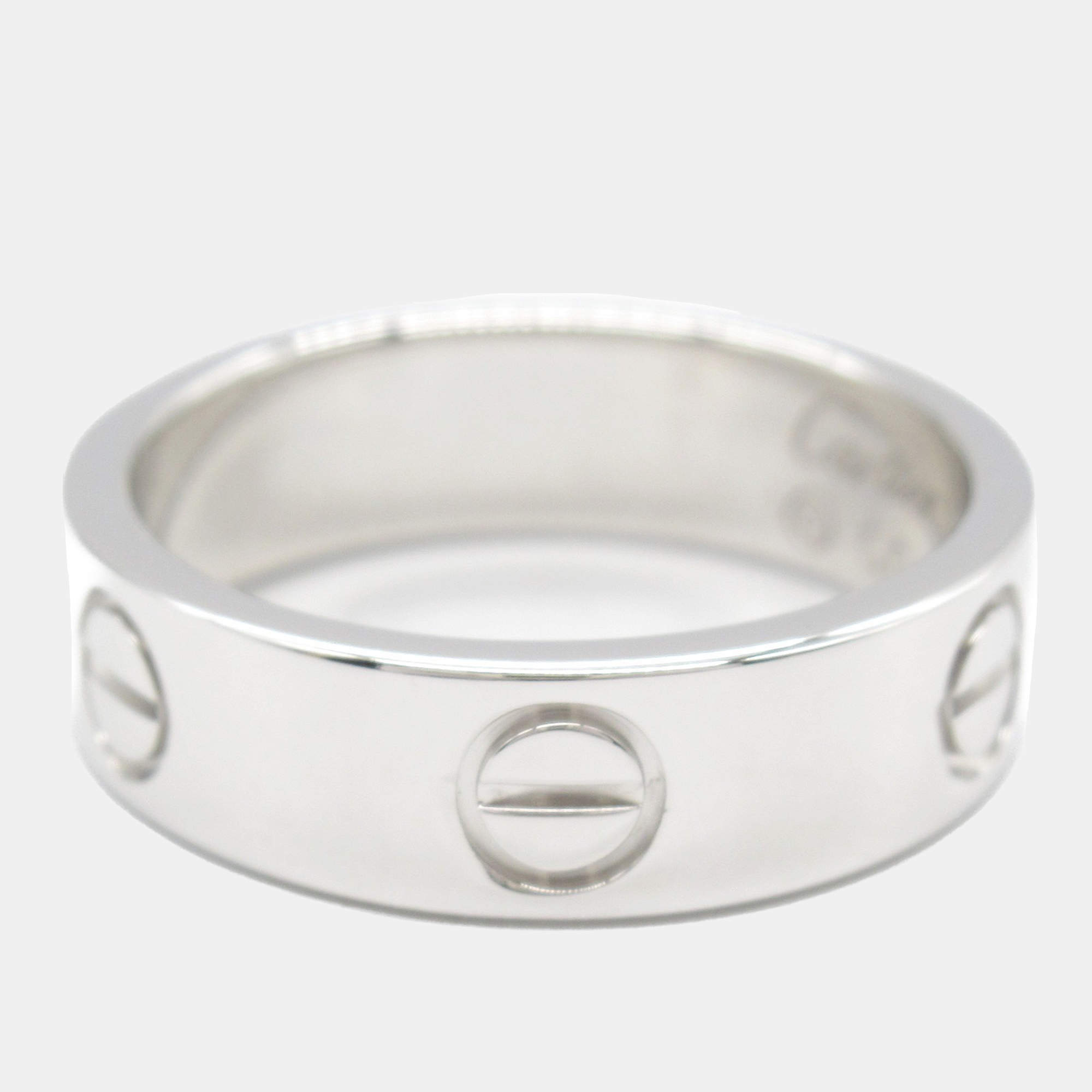 Pre Owned Cartier Love 18K White Gold Band Ring EU 54