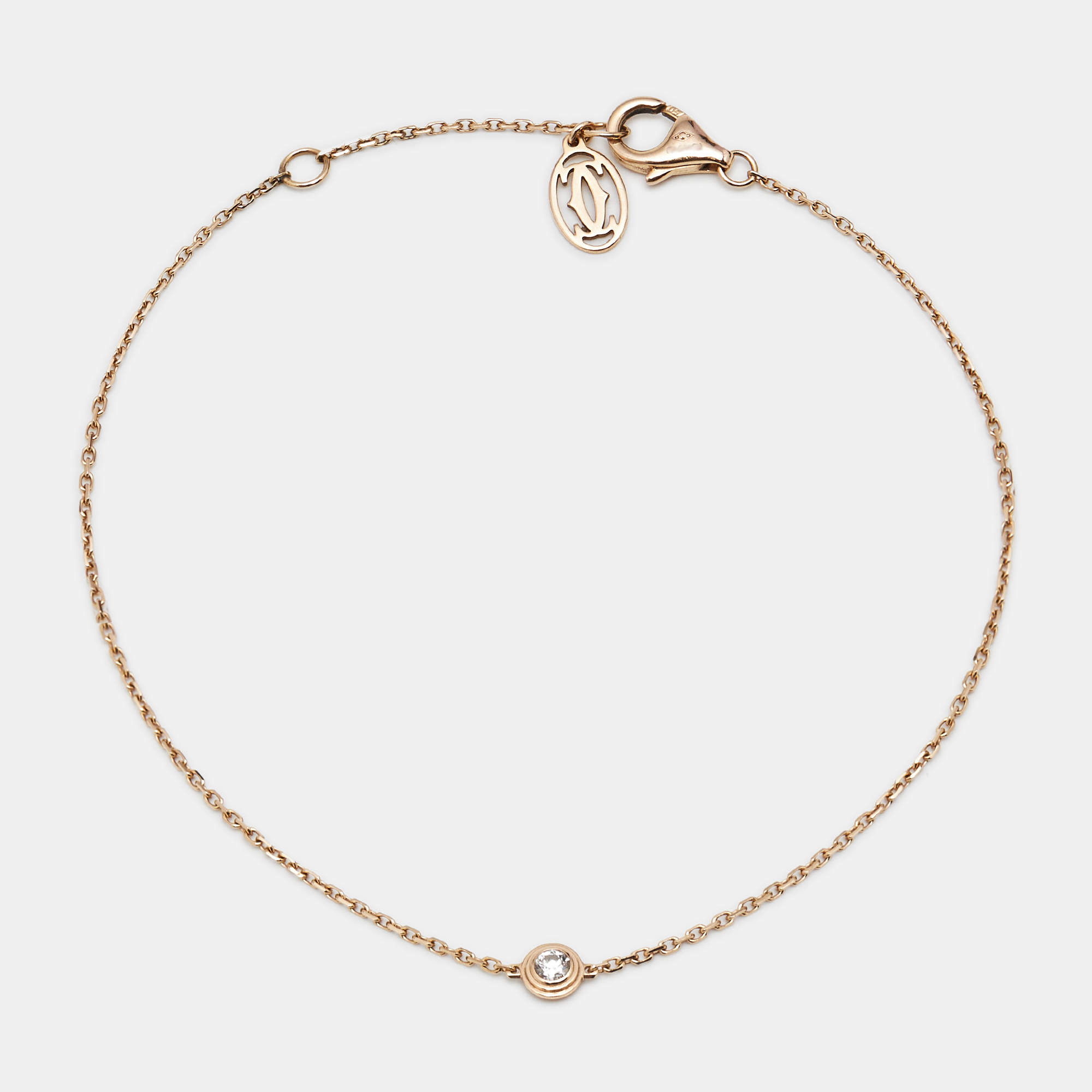 مملوكة مسبقًا Cartier D'amour Diamond 18k Rose Gold XS Model Bracelet