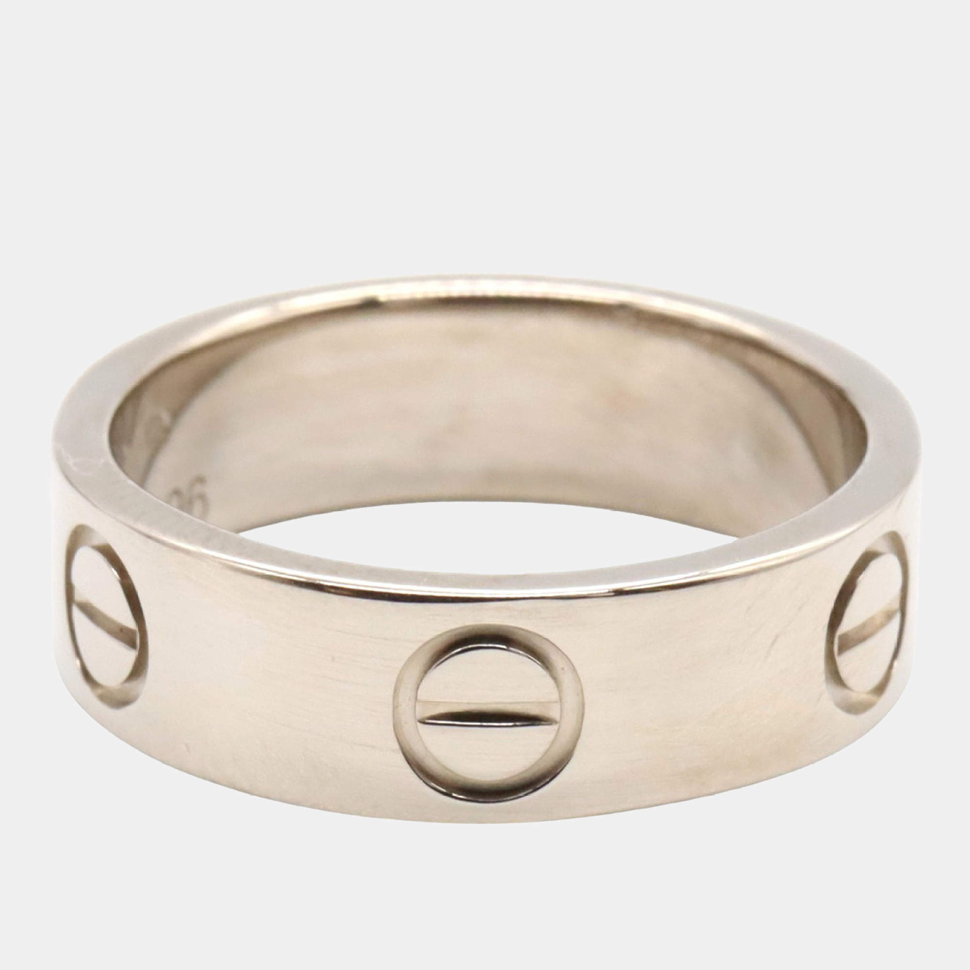 Pre Owned Cartier Love 18K White Gold Band Ring EU 51