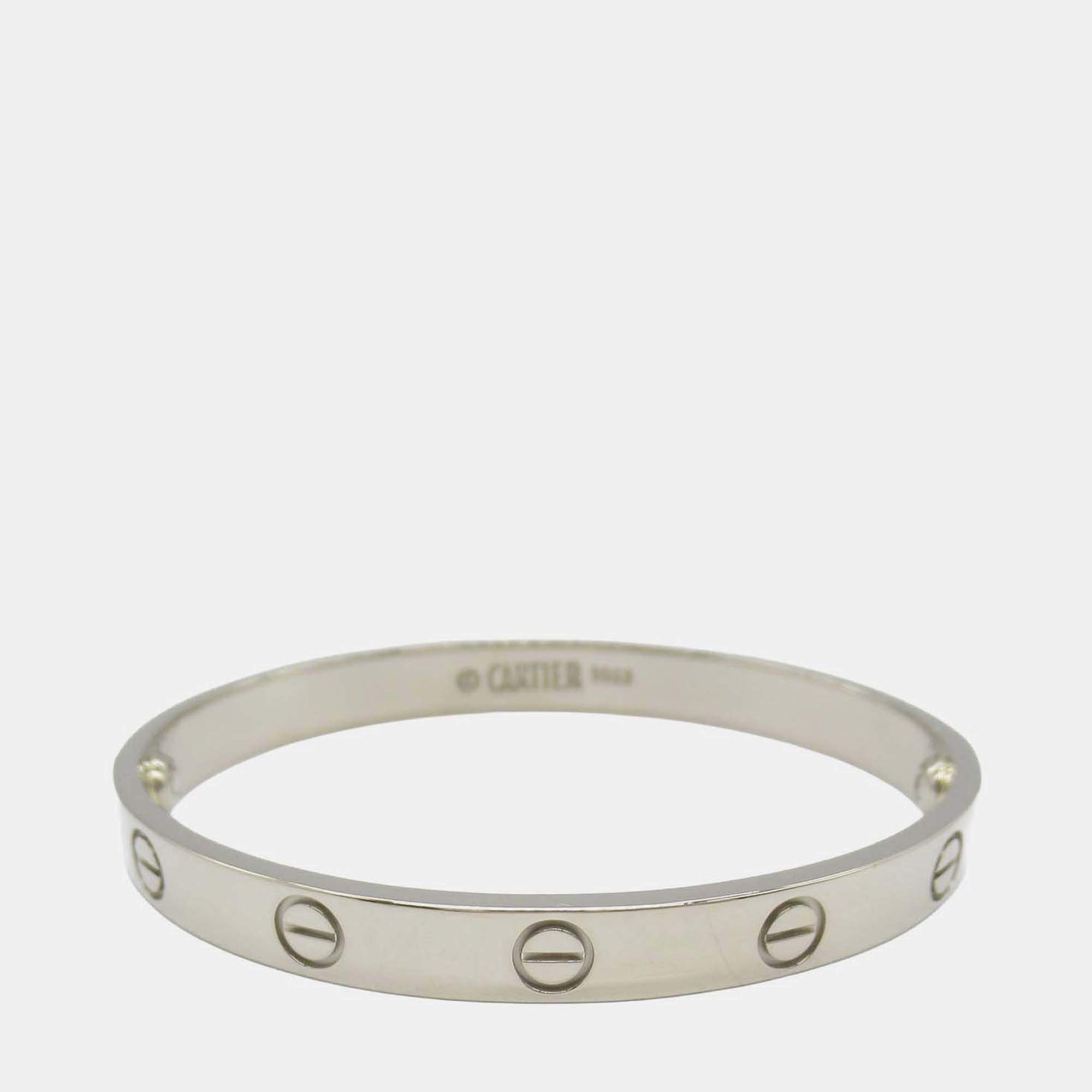 Pre Owned Cartier 18K White Gold Classic Love Bracelet