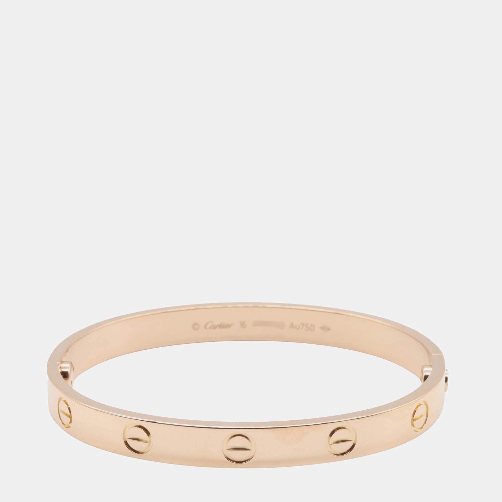 مملوكة مسبقًا Cartier 18K Rose Gold Classic Love Bracelet