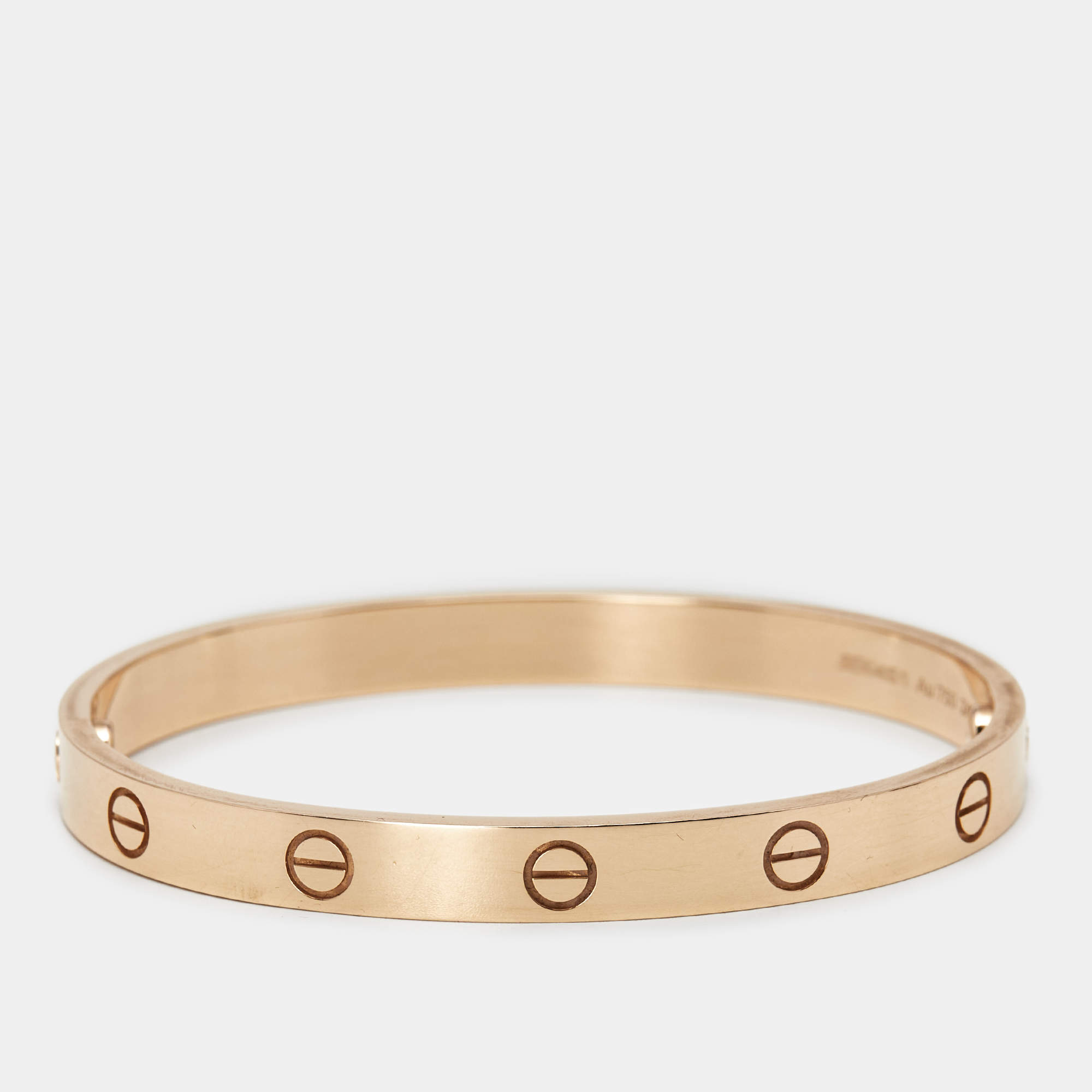 Pre Owned Cartier Love 18k Rose Gold Classic Model Bracelet 17