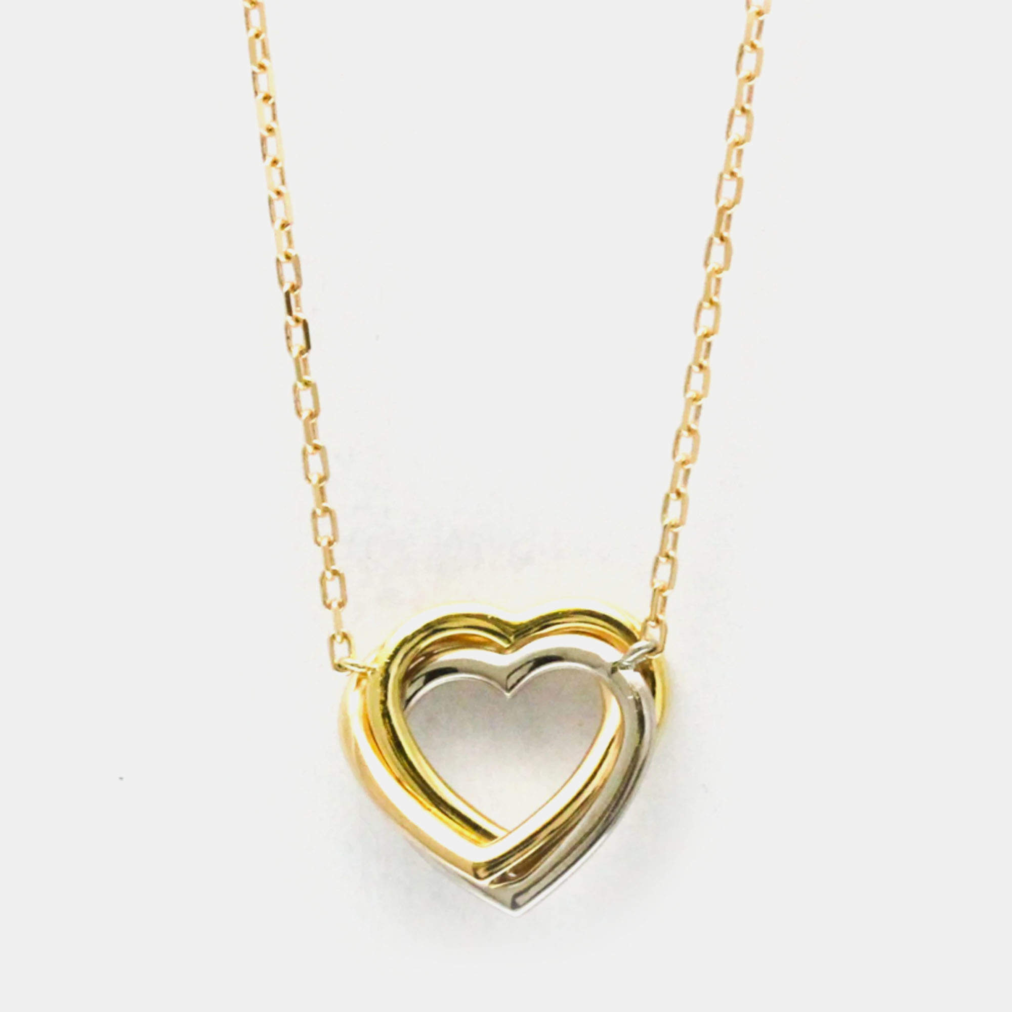 Pre Owned Cartier Trinity Heart 18K Yellow, Rose, White Gold Necklace