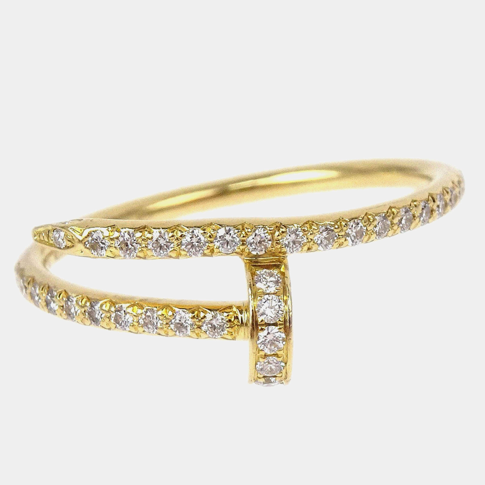 Pre Owned Cartier Juste Un Clou 18K Yellow Gold Diamond Ring EU 54