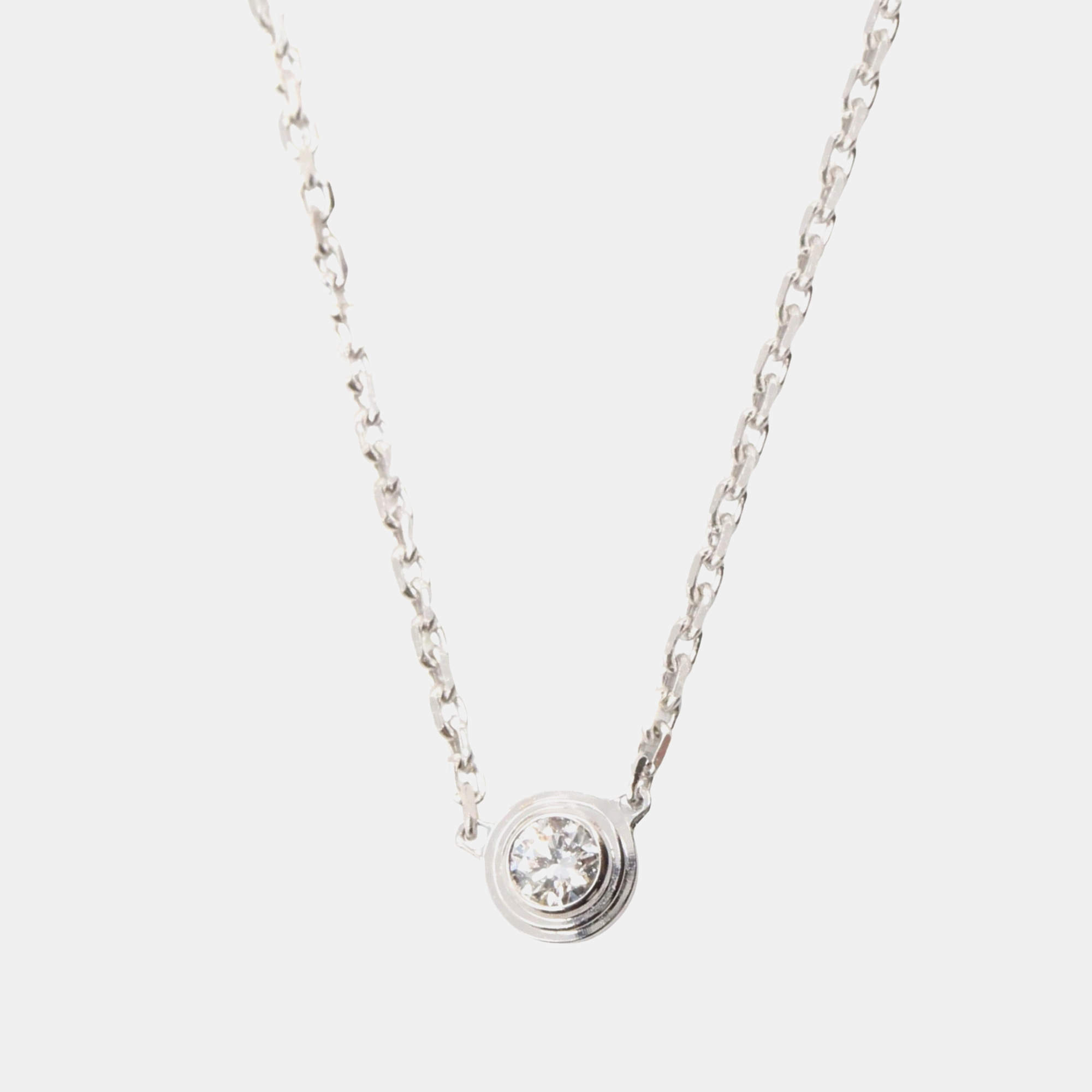 Pre Owned Cartier D'amour 18K White Gold Diamond Necklace