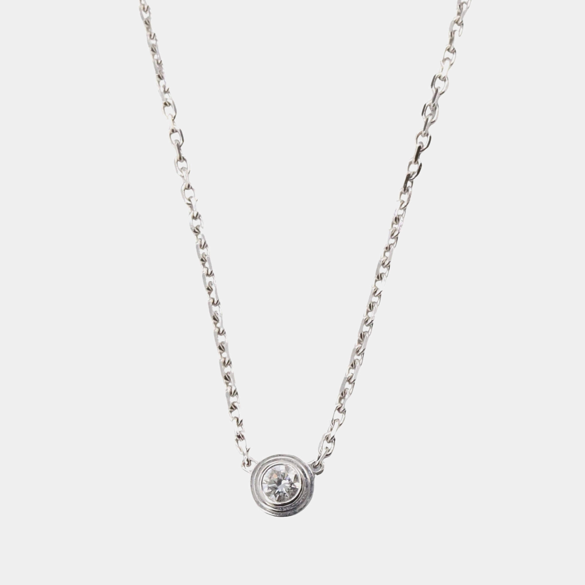 Pre Owned Cartier D'amour 18K White Gold Diamond Necklace
