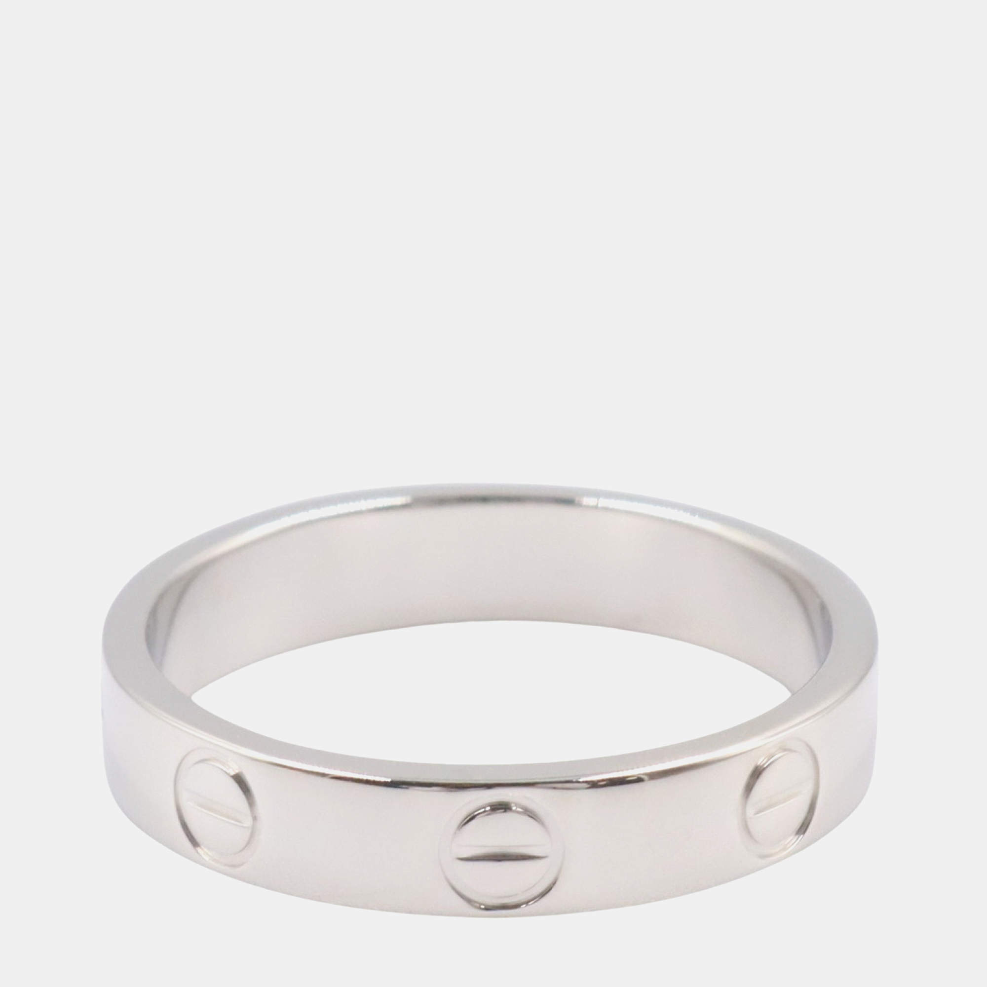 Pre Owned Cartier Love 18K White Gold Band Ring EU 51