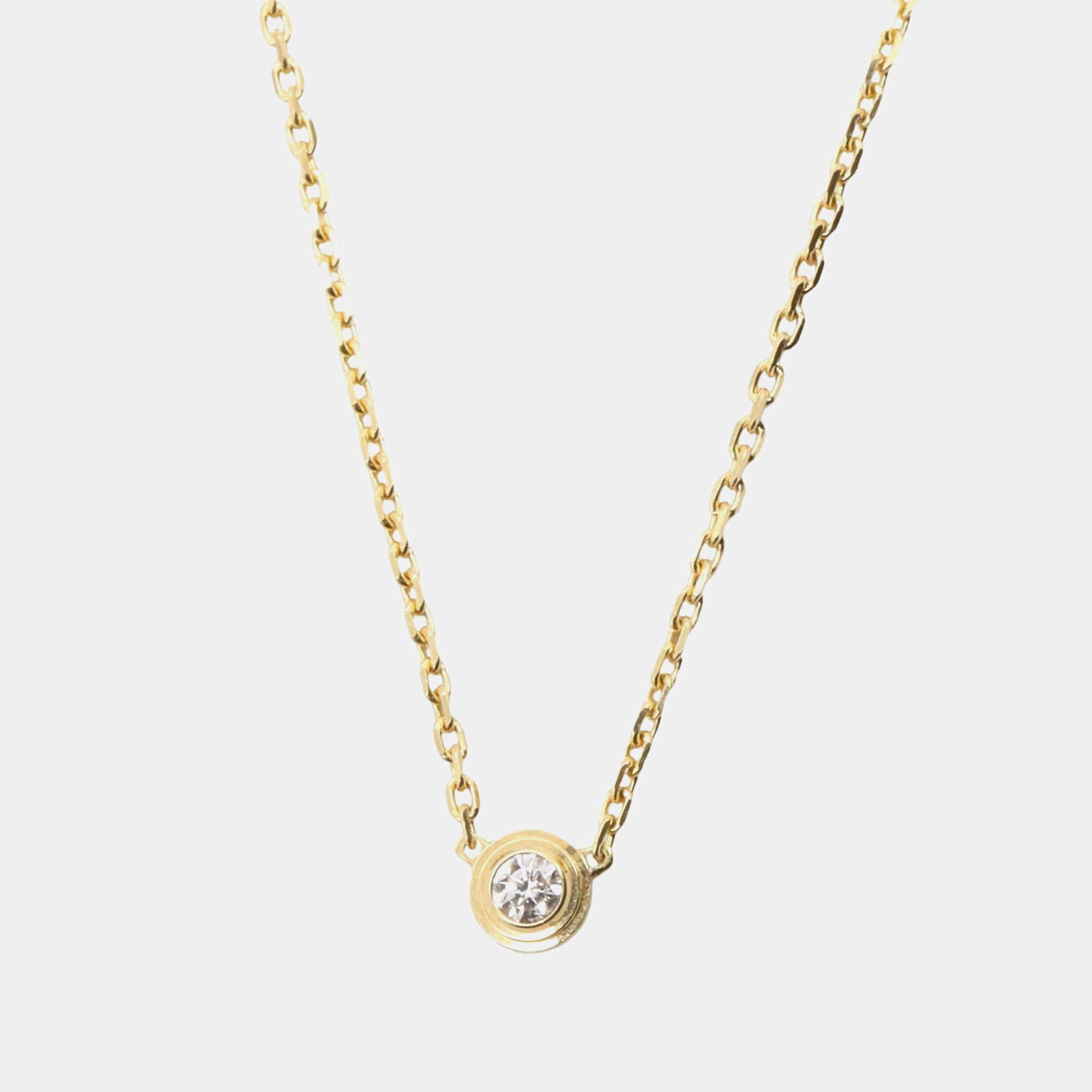 Pre Owned Cartier D'amour Diamond 18K Yellow Gold Necklace