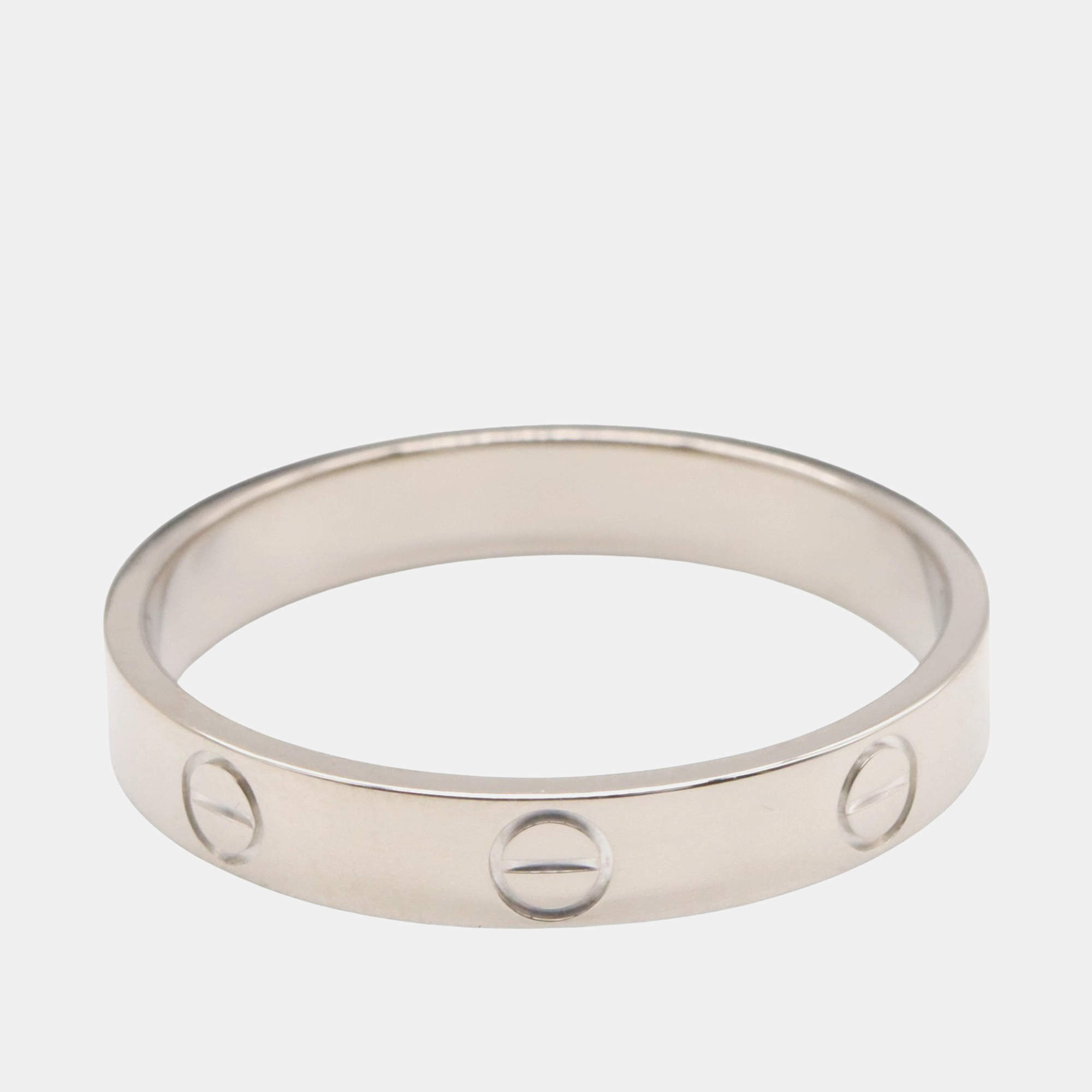 مملوكة مسبقًا Cartier Love 18K White Gold Band Ring EU 62