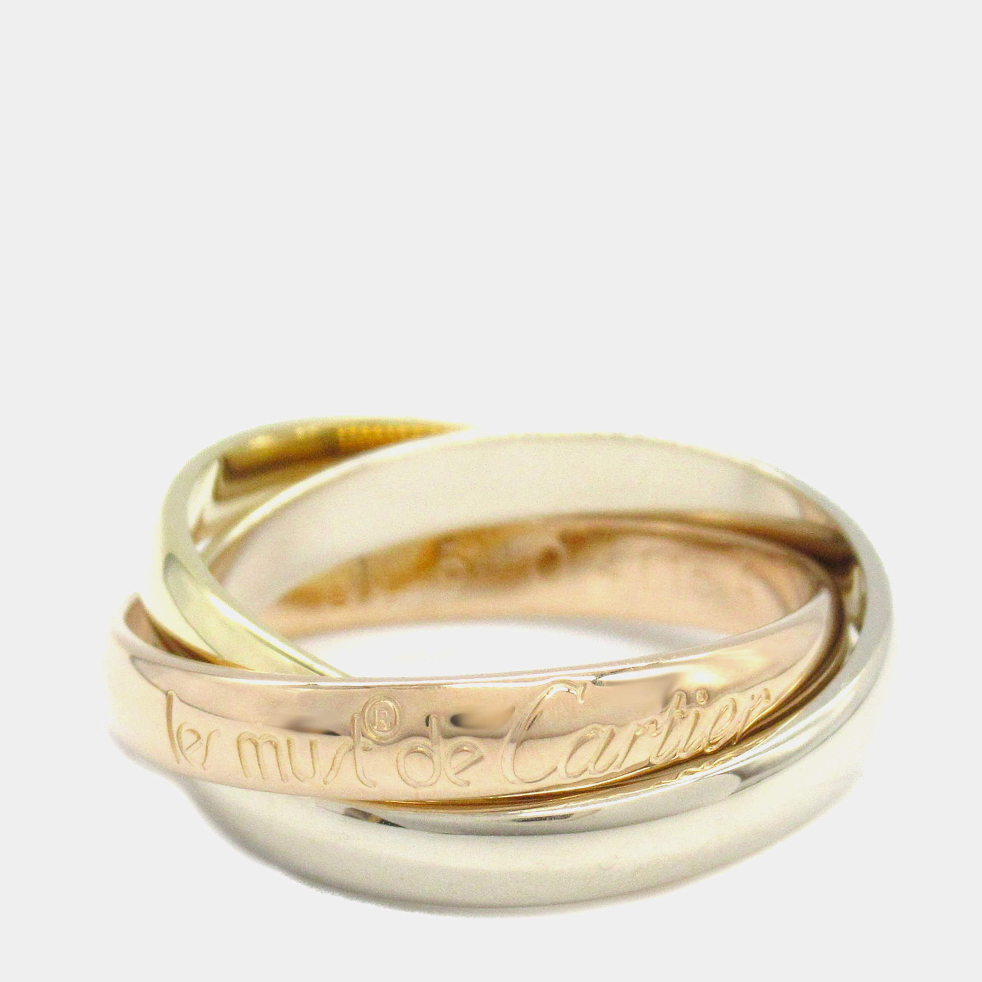 Pre Owned Cartier Trinity 18K Yellow, Rose, White Gold Band Ring EU 51