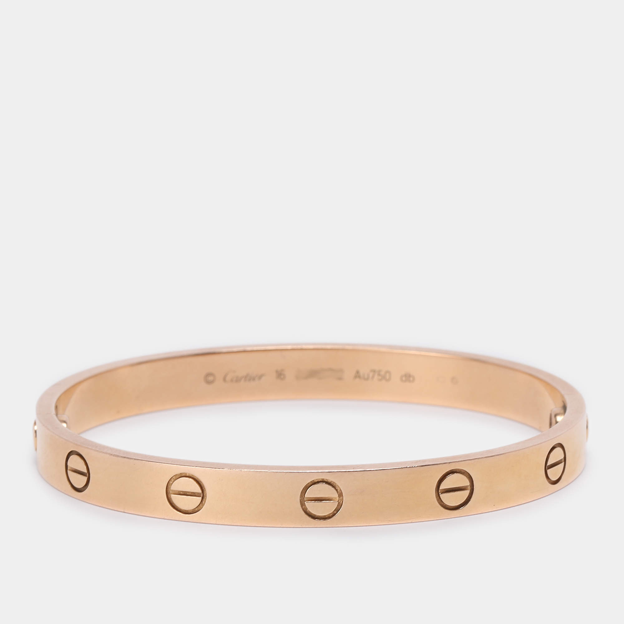 Pre Owned Cartier Love 18k Rose Gold Bracelet 16 