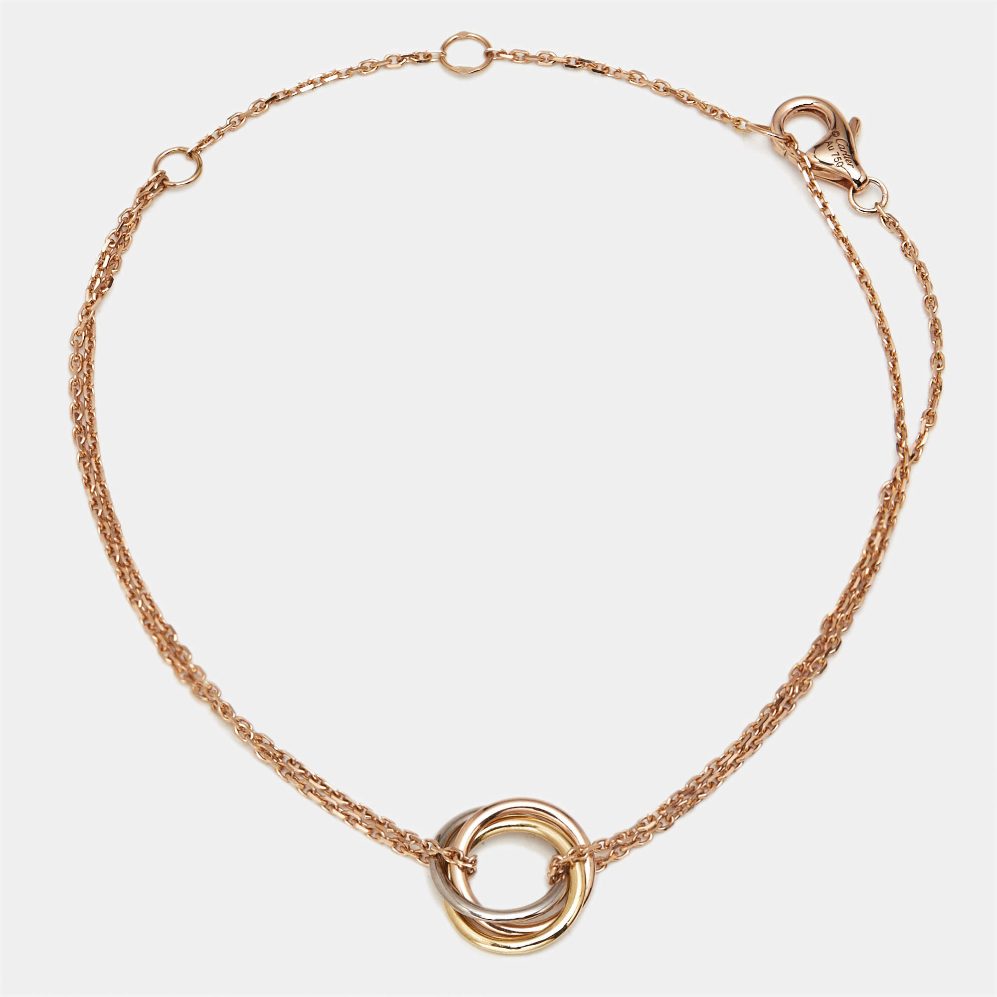 Pre Owned Cartier Trinity 18k Three Tone Gold Bracelet